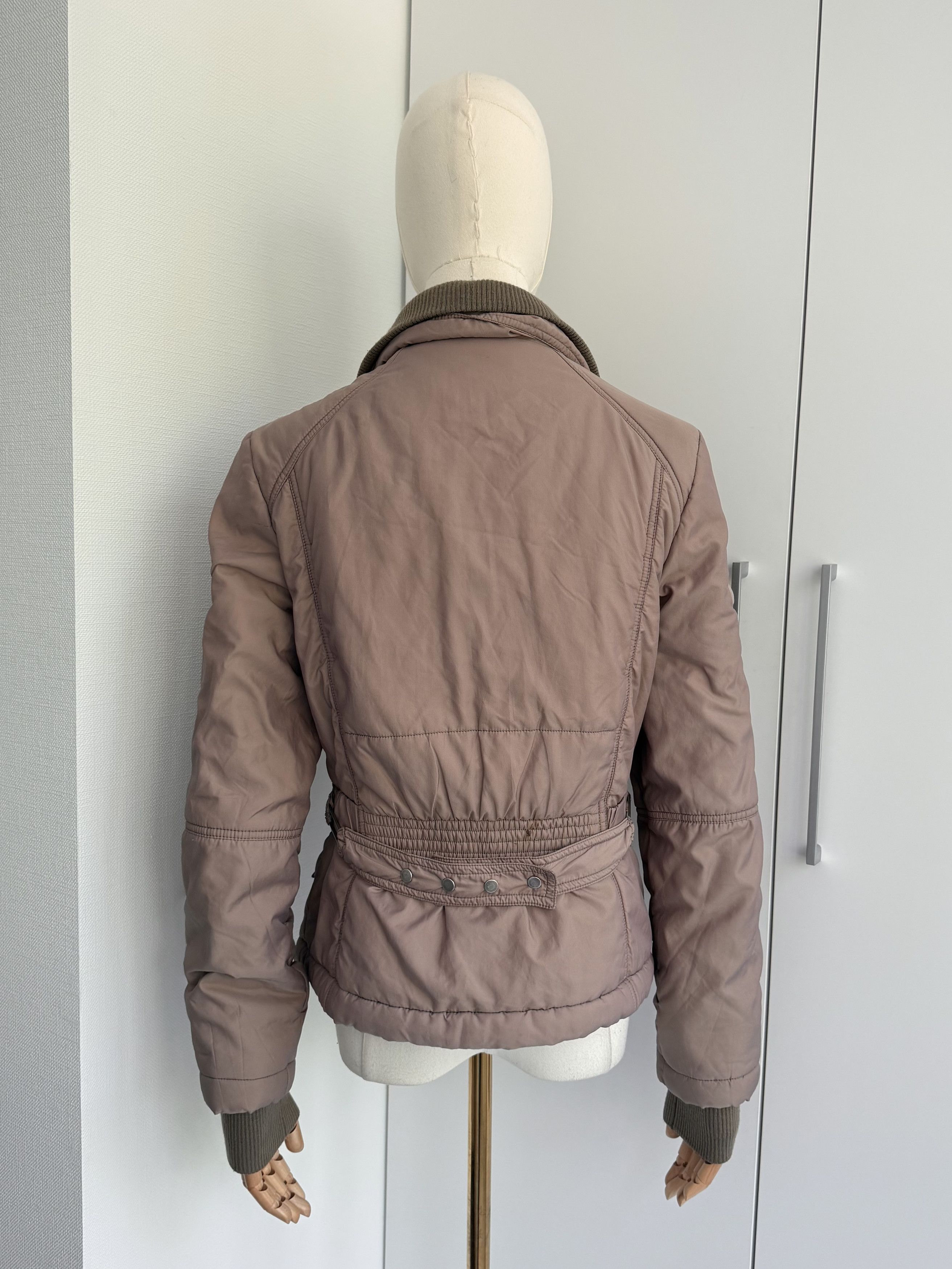 Vintage Beige Utility Jacket Women Moto Biker Y2K Buckle Coat Retro Size M / US 6-8 / IT 42-44 - 4 Thumbnail
