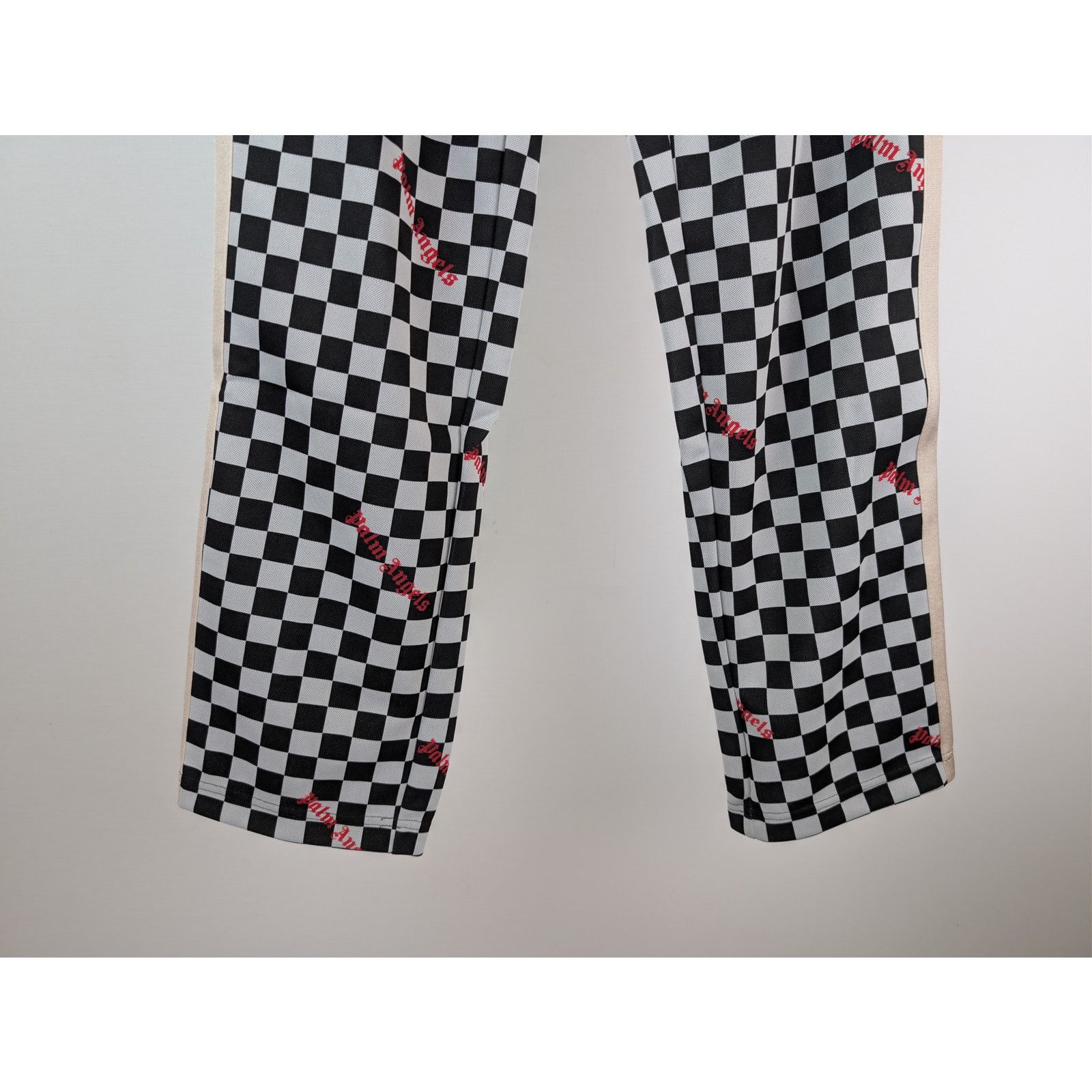 Palm Angels o1rshd1 Jacquard Damier Classic Track Pants in Black / Red Size US 32 / EU 48 - 4 Thumbnail