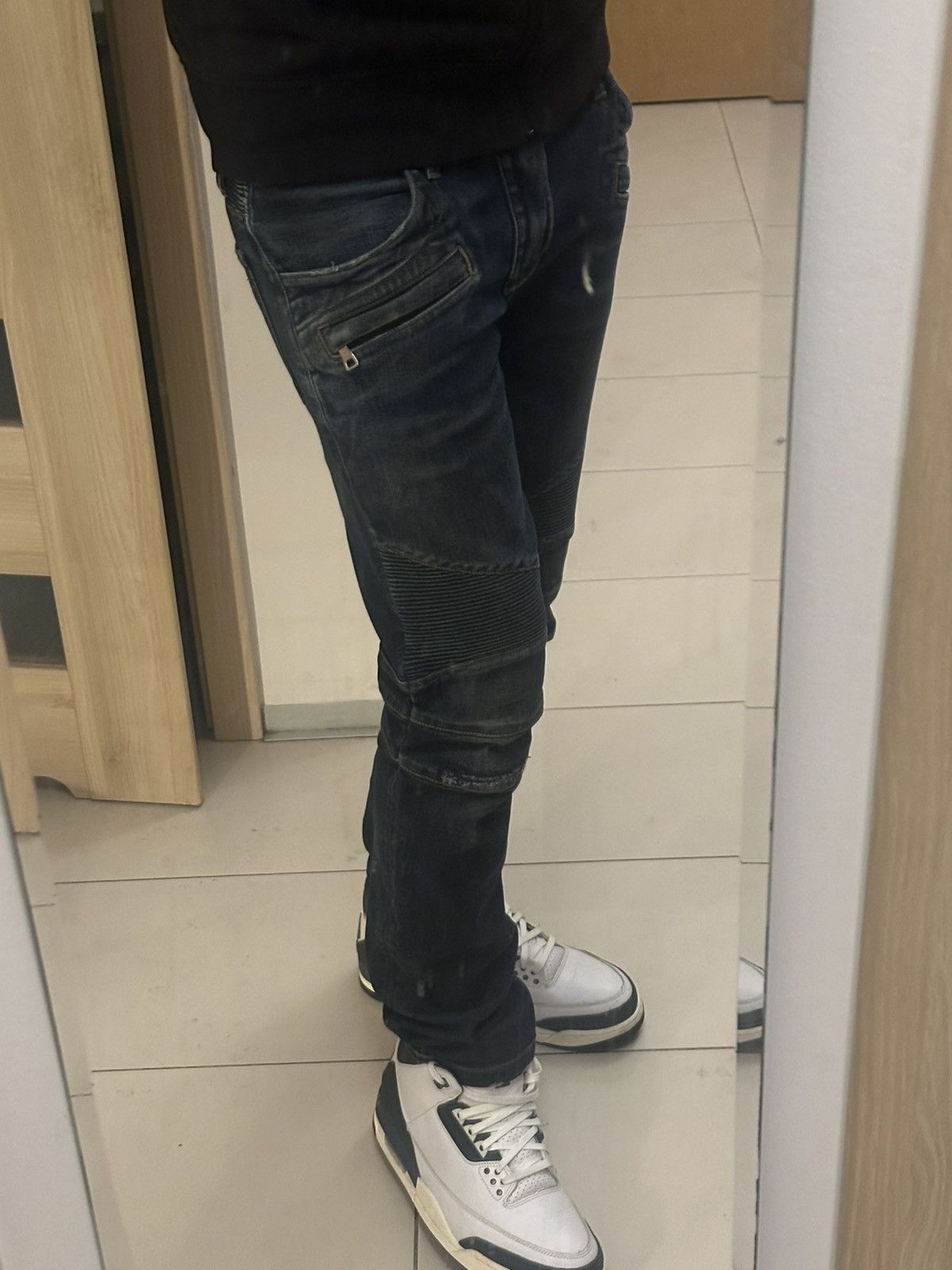 Balmain FW16 Balmain Dark Navy Biker Jeans Made In Japan Rousteing Size US 32 / EU 48 - 12 Thumbnail