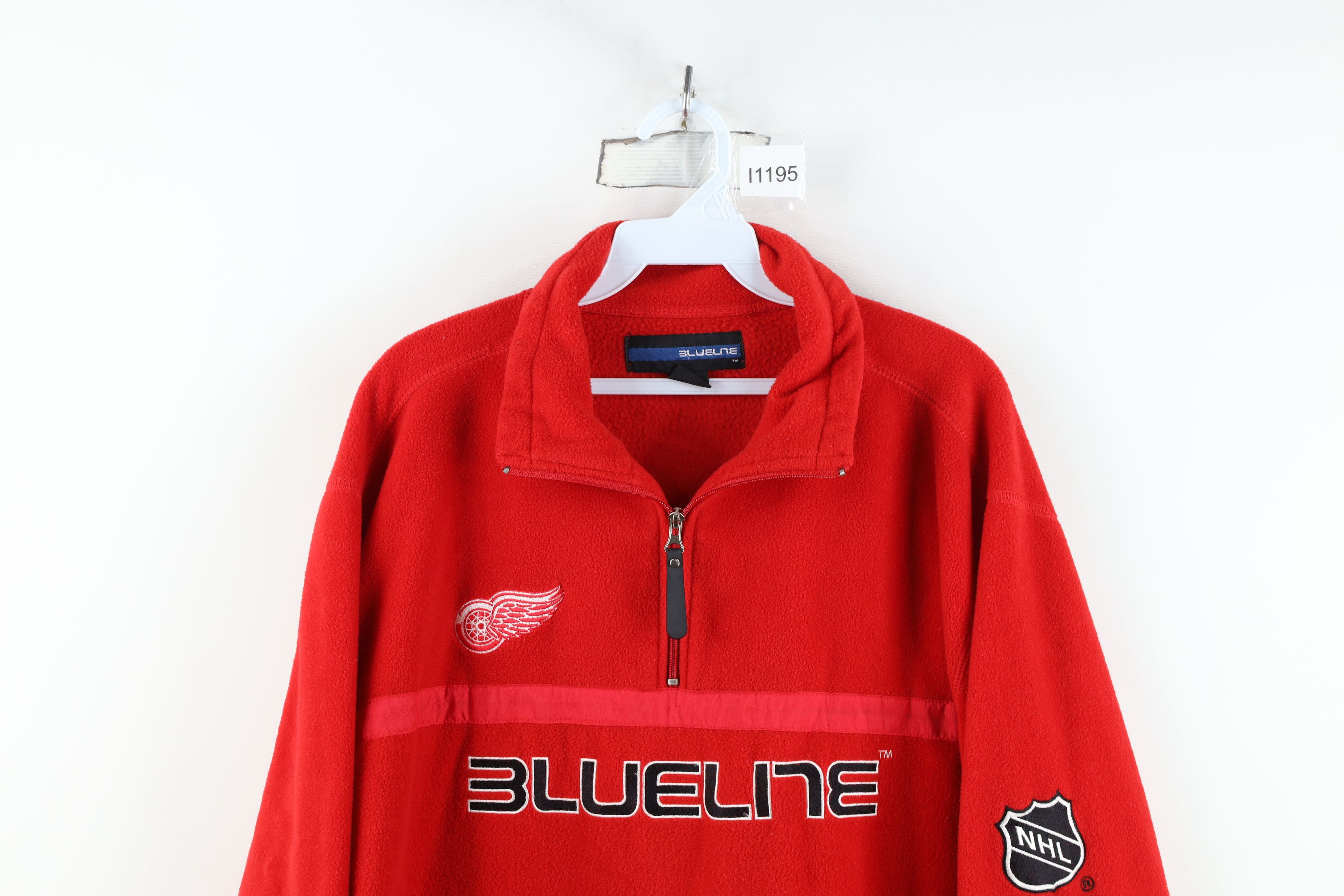 Vintage Vintage 90s Y2K NHL Red Wings Hockey Fleece Half Zip Sweater Size US L / EU 52-54 / 3 - 2 Thumbnail