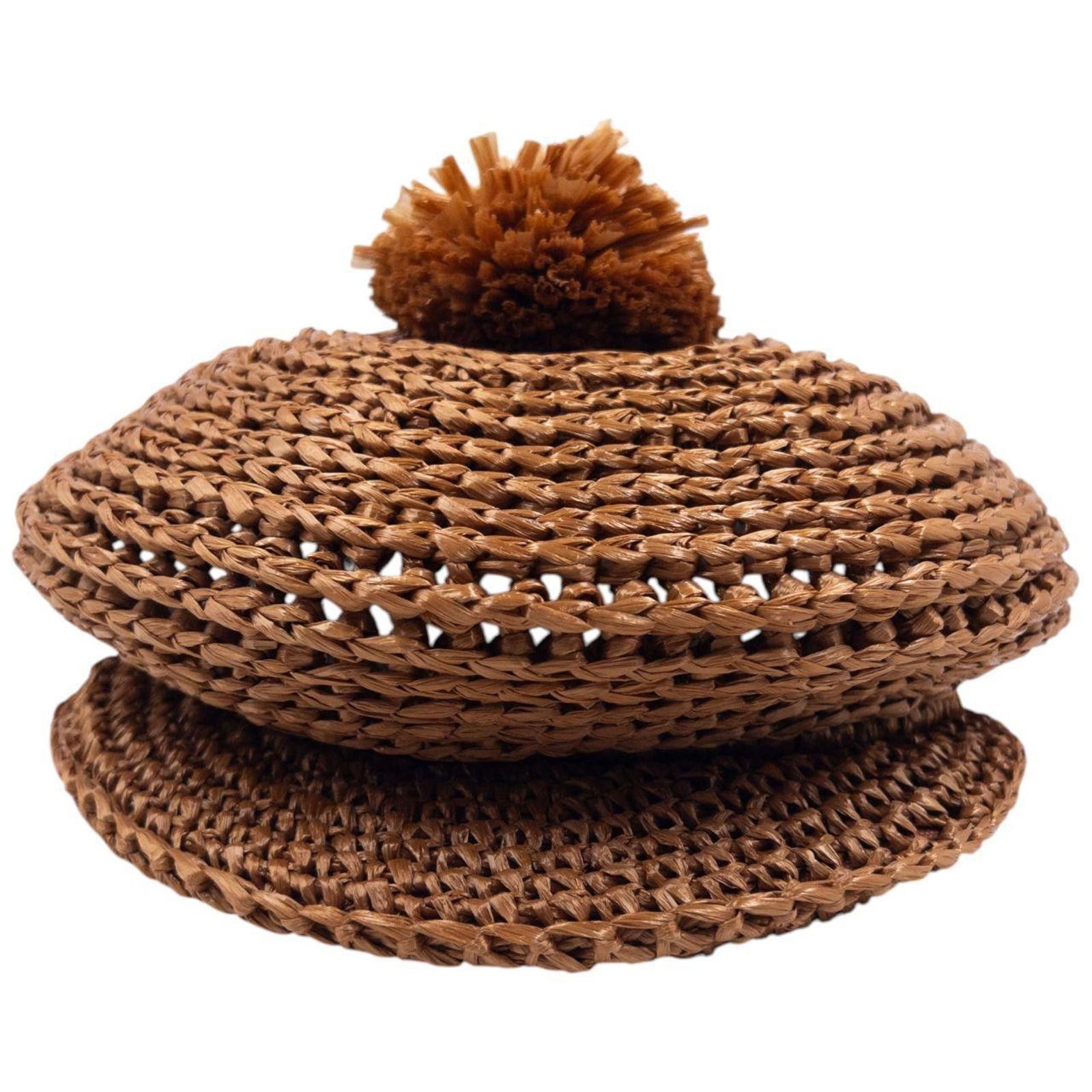 Burberry Vintage 2012 Burberry Prorsum Runway Wicker Pompom Hat Size ONE SIZE - 2 Thumbnail