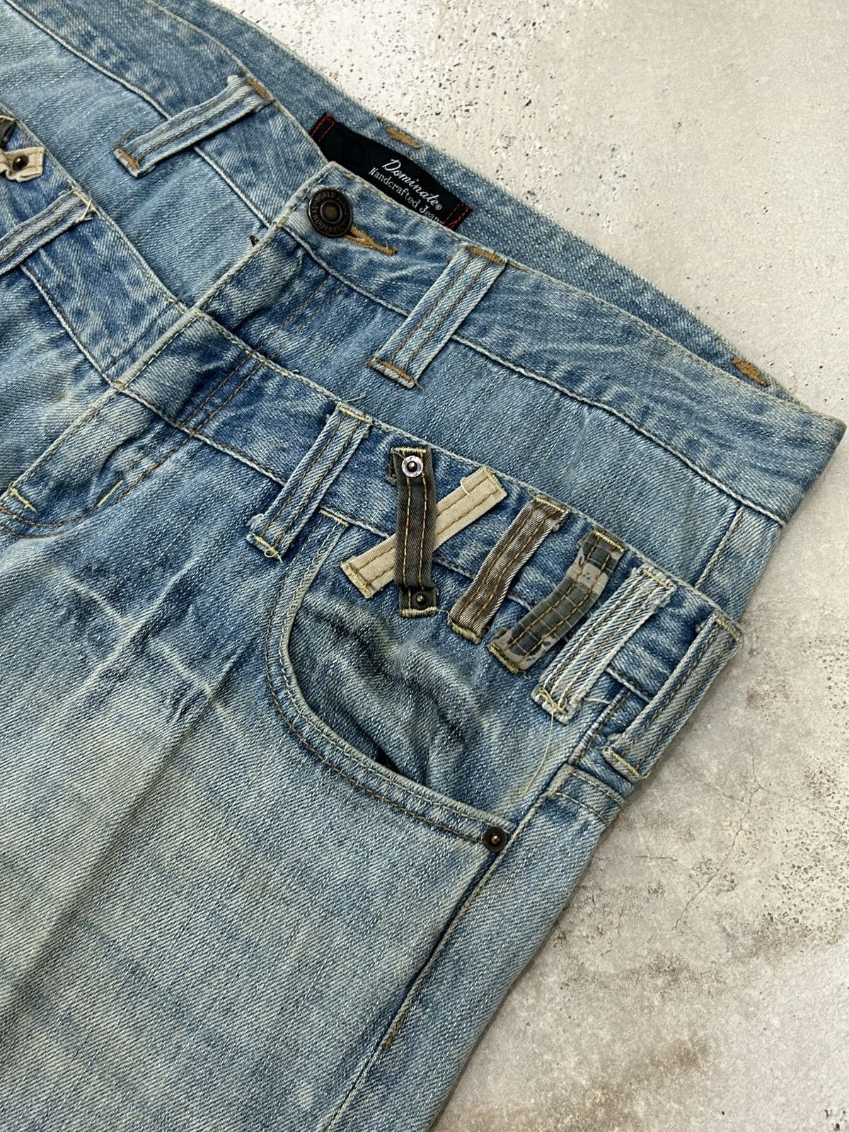 If Six Was Nine Vintage Dominate Double Waist Belt Loop Light Dirty Washed Size US 33 - 13 Thumbnail