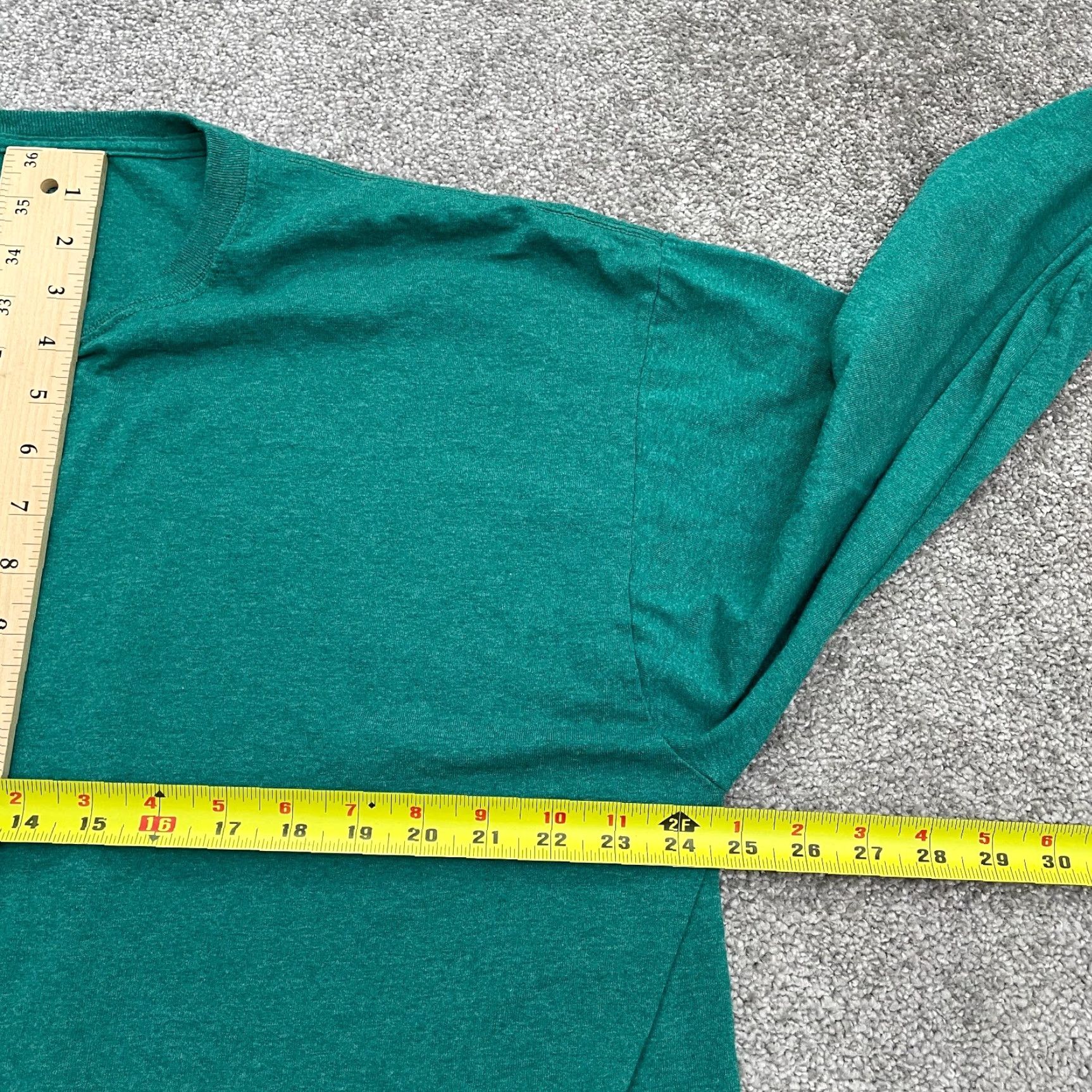 Fruit Of The Loom Fruit Of The Loom Basic Long Sleeve Shirt Mens XL Green Crew Neck Cotton Tee Top Size US XL / EU 56 / 4 - 7 Thumbnail