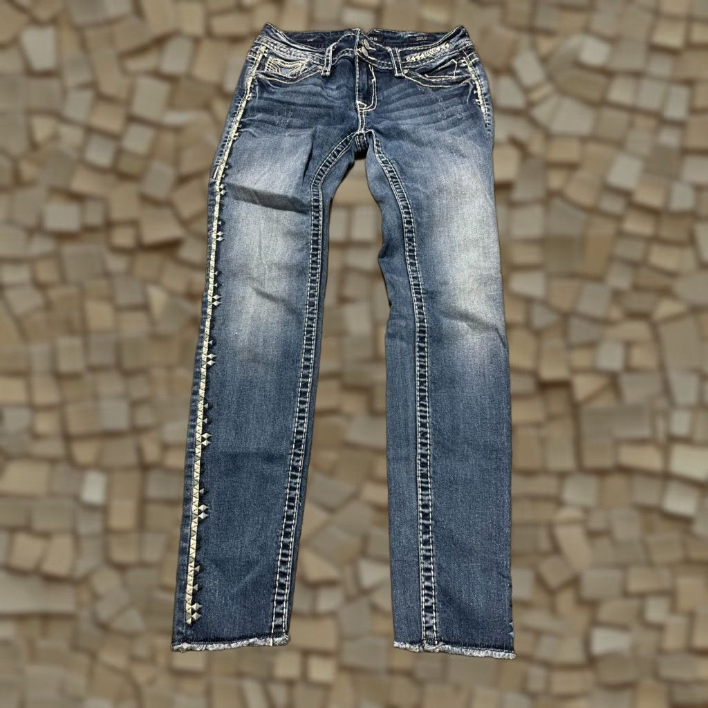 Vintage VIGOSS Jeans Women's 28/30 Blue Denim The Dallas Skinny Jeans Regular Inseam 28.5 in Girls/ Womens Size 28" / US 6 / IT 42 - 1 Thumbnail