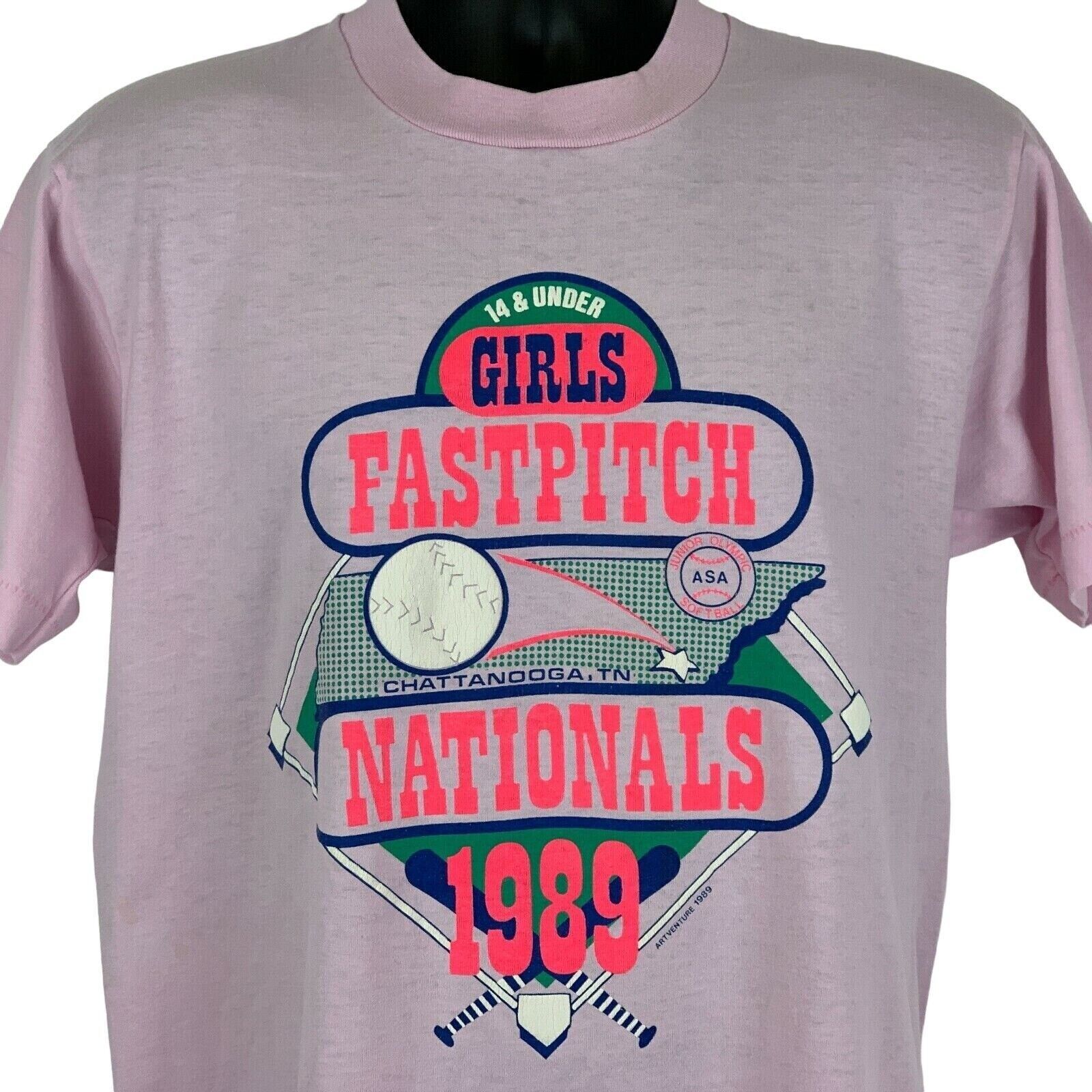 Screen Stars Girls Fastpitch Softball Nationals Vintage 80s T Shirt