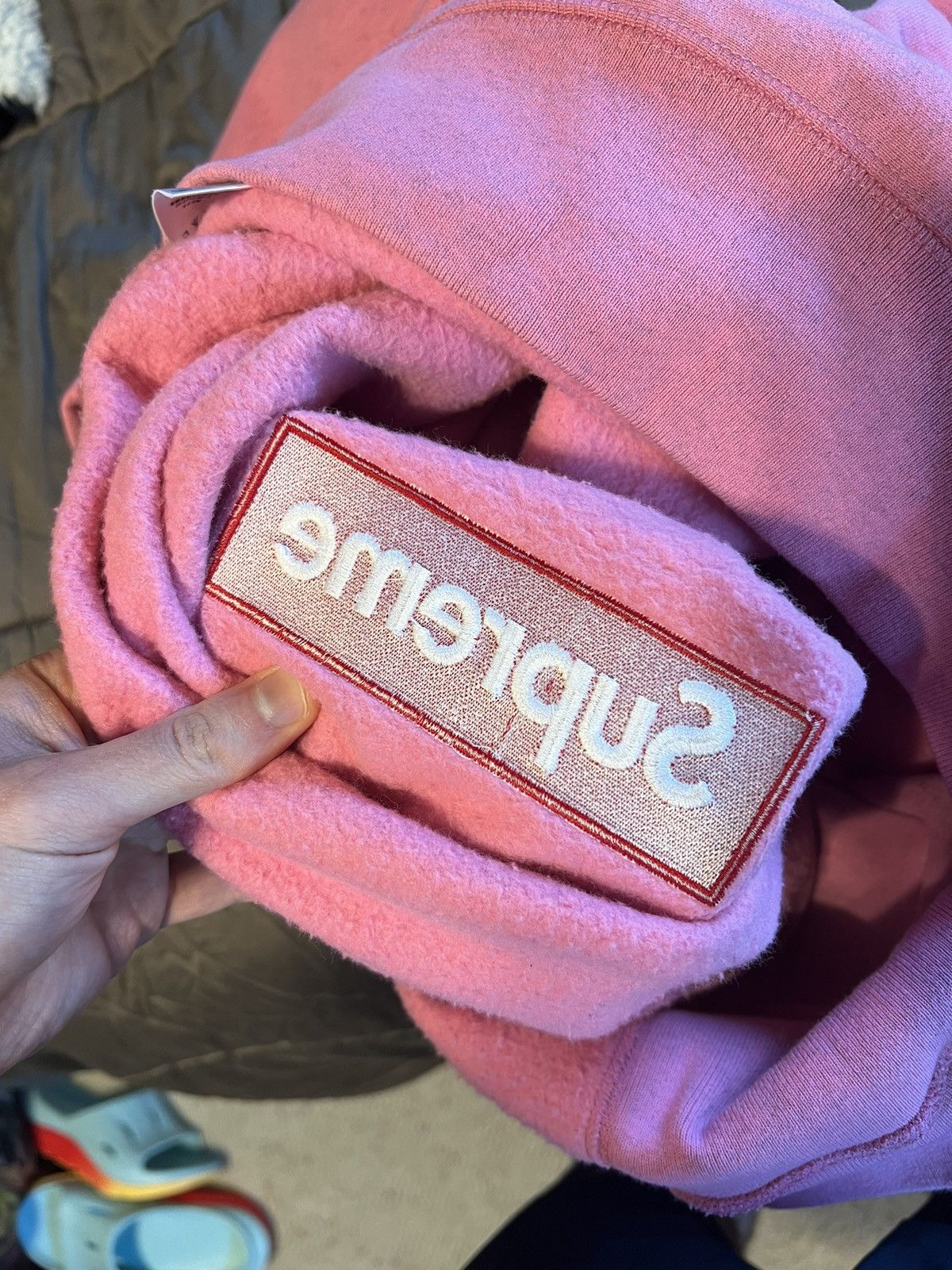 Supreme Supreme Box Logo Crewneck Heather Pink Size US XL / EU 56 / 4 - 7 Thumbnail