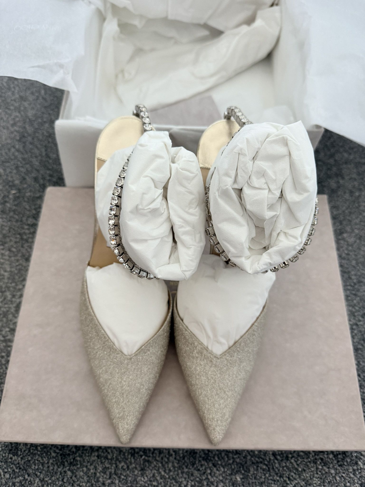 Jimmy Choo Jimmy Choo Saeda 39 Platinum Ice Crystal Size US 9 / IT 39 - 3 Thumbnail