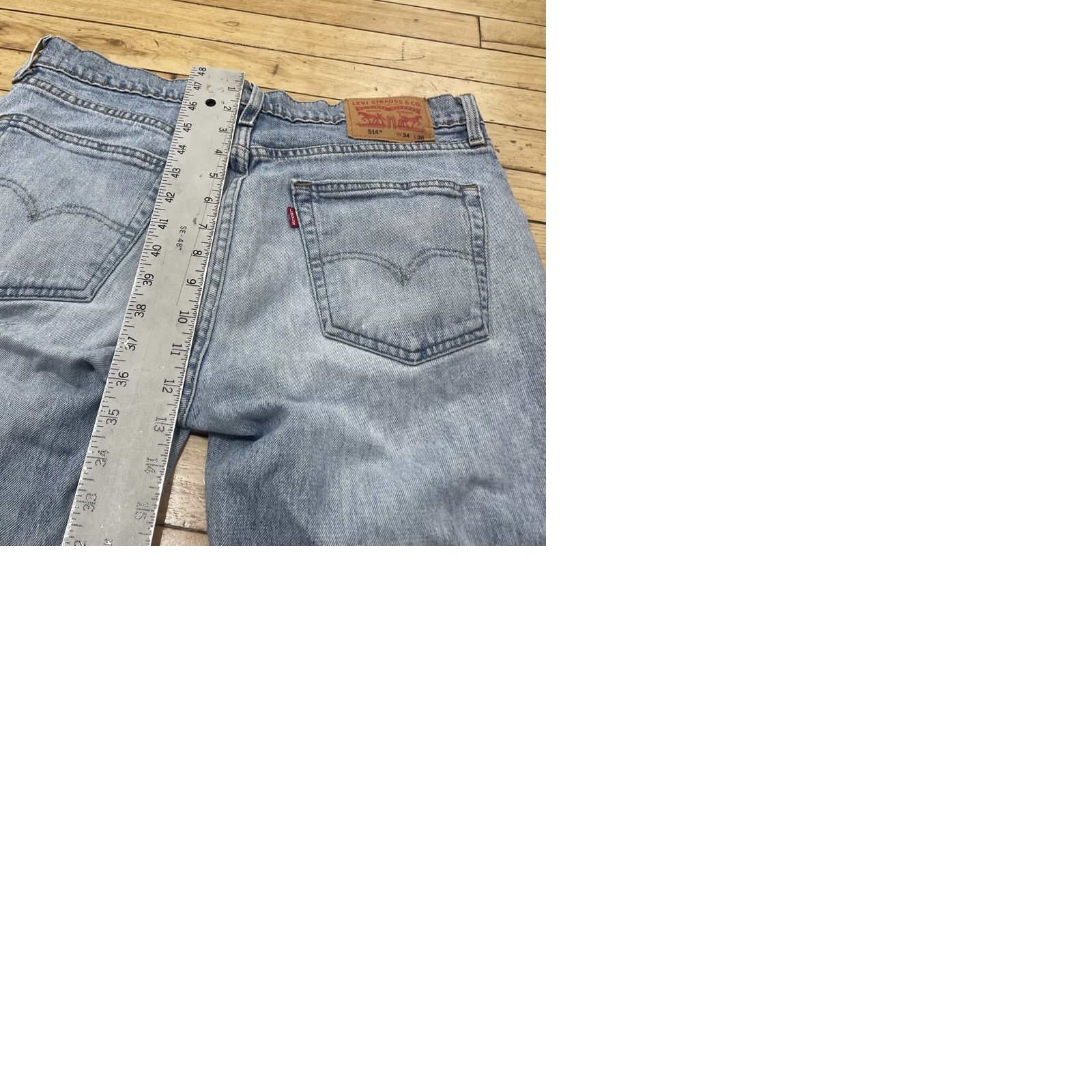 Levi's Levi's Jeans 514 Jeans Men 34x30 26" Light Blue Distressed Slim School Sk8 Denim Size US 34 / EU 50 - 12 Thumbnail