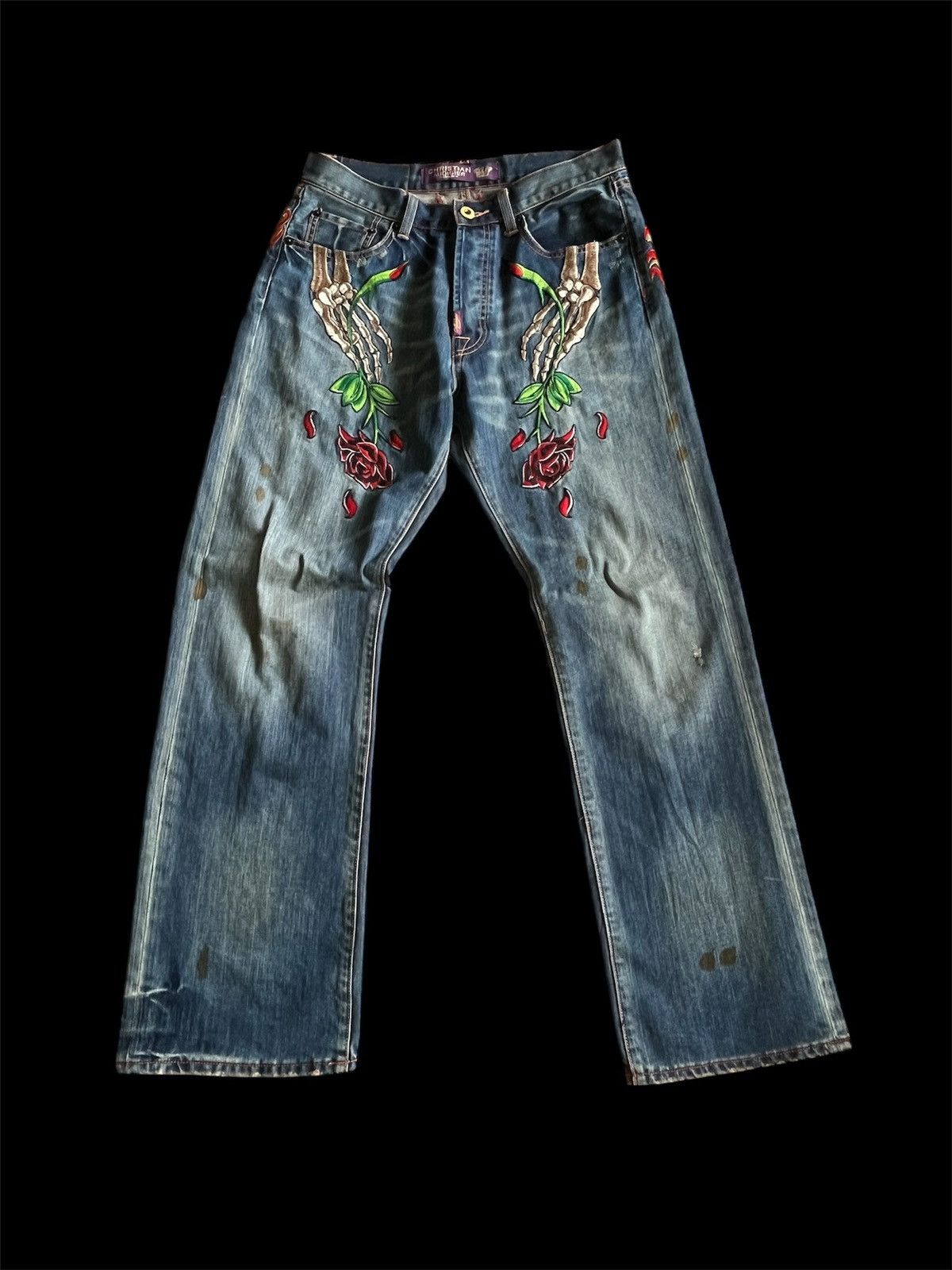 Christian Audigier Christian Audigier Ed Hardy Embroidery Jeans Size US 34 / EU 50 - 1 Thumbnail