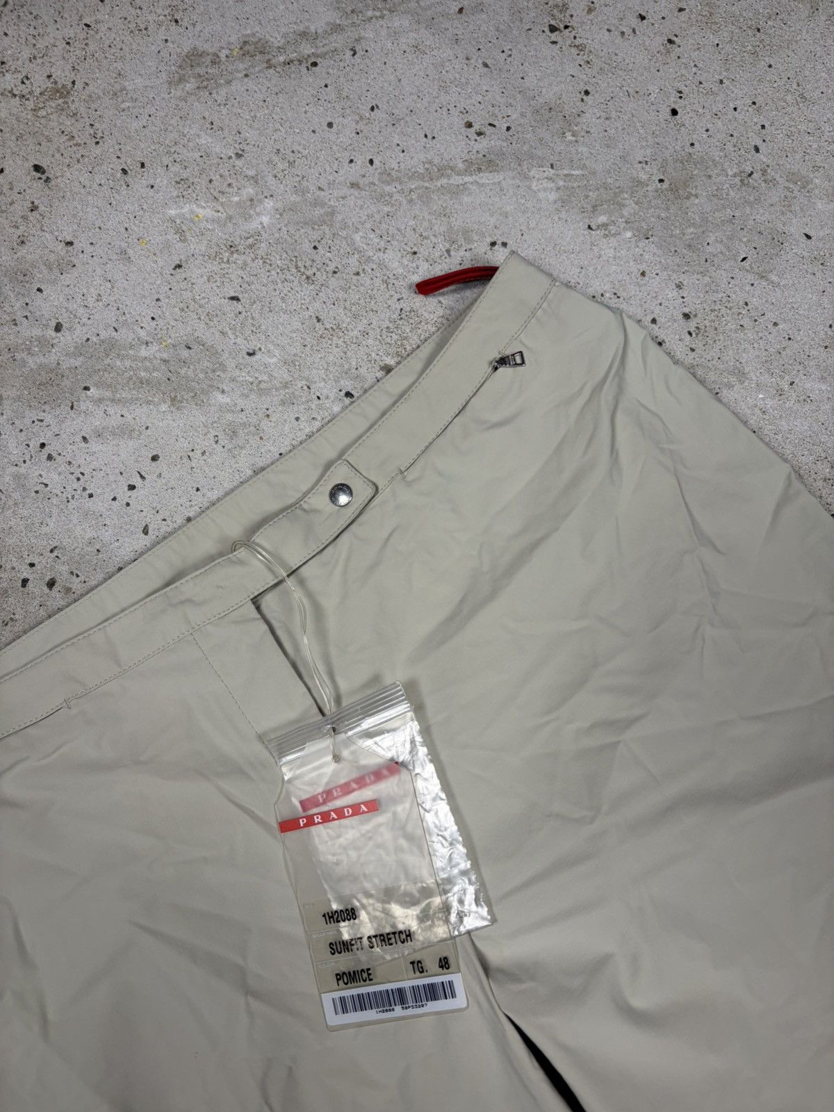 Prada DSWT 2000s Prada Sport Beige Baggy Red Tab Pants Linea Rossa Size 33" - 9 Thumbnail