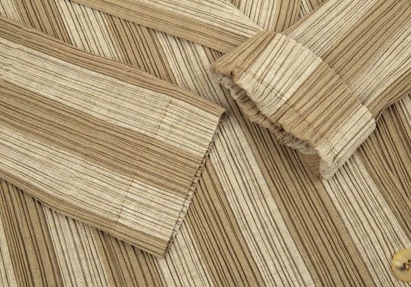 Issey Miyake issey miyake Pleated striped coat Size L / US 10 / IT 46 - 3 Thumbnail