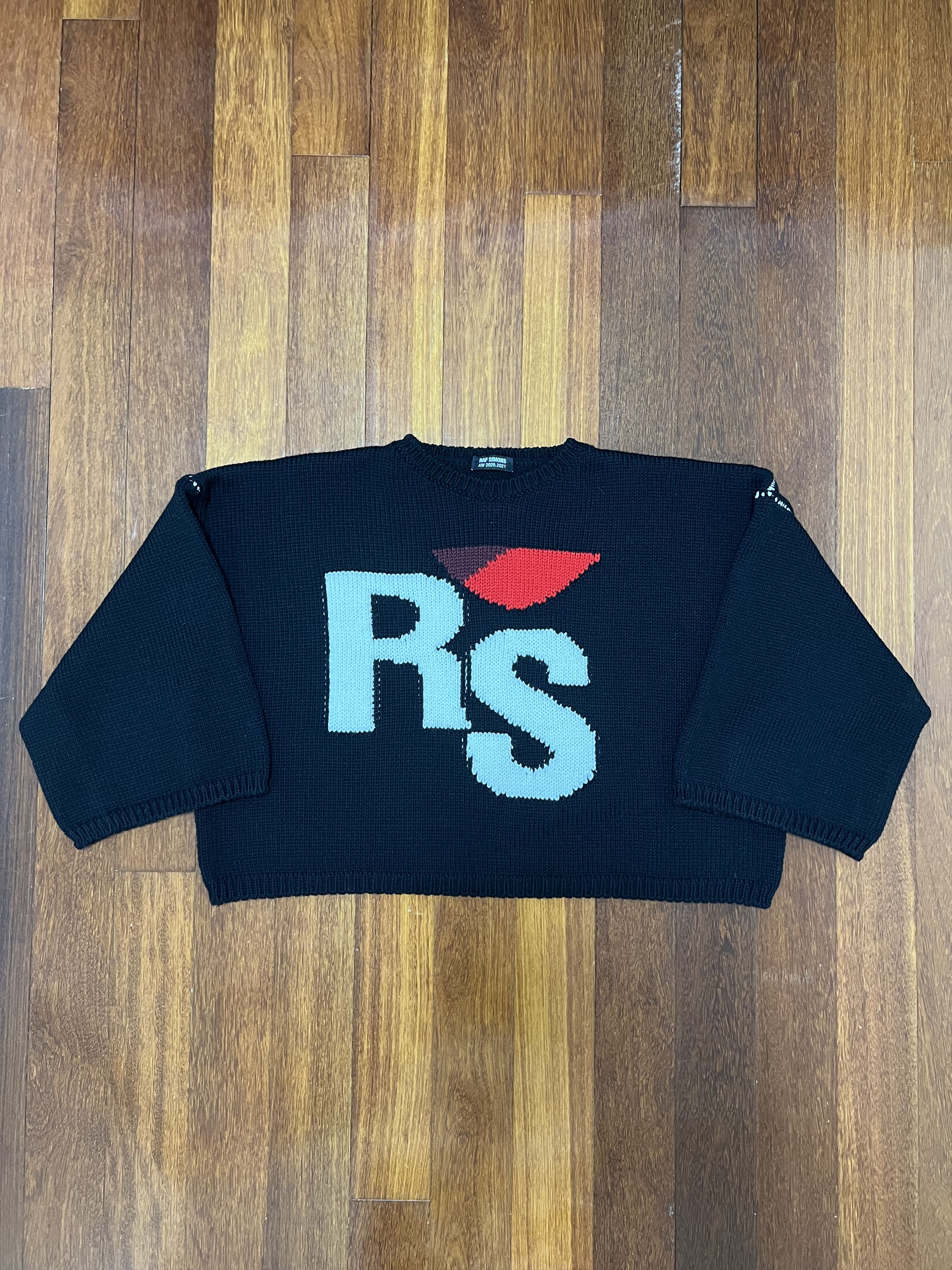 トップス raf simons 19ss cropped knit Raf Simons Cropped Logo Sweater Raf Simons