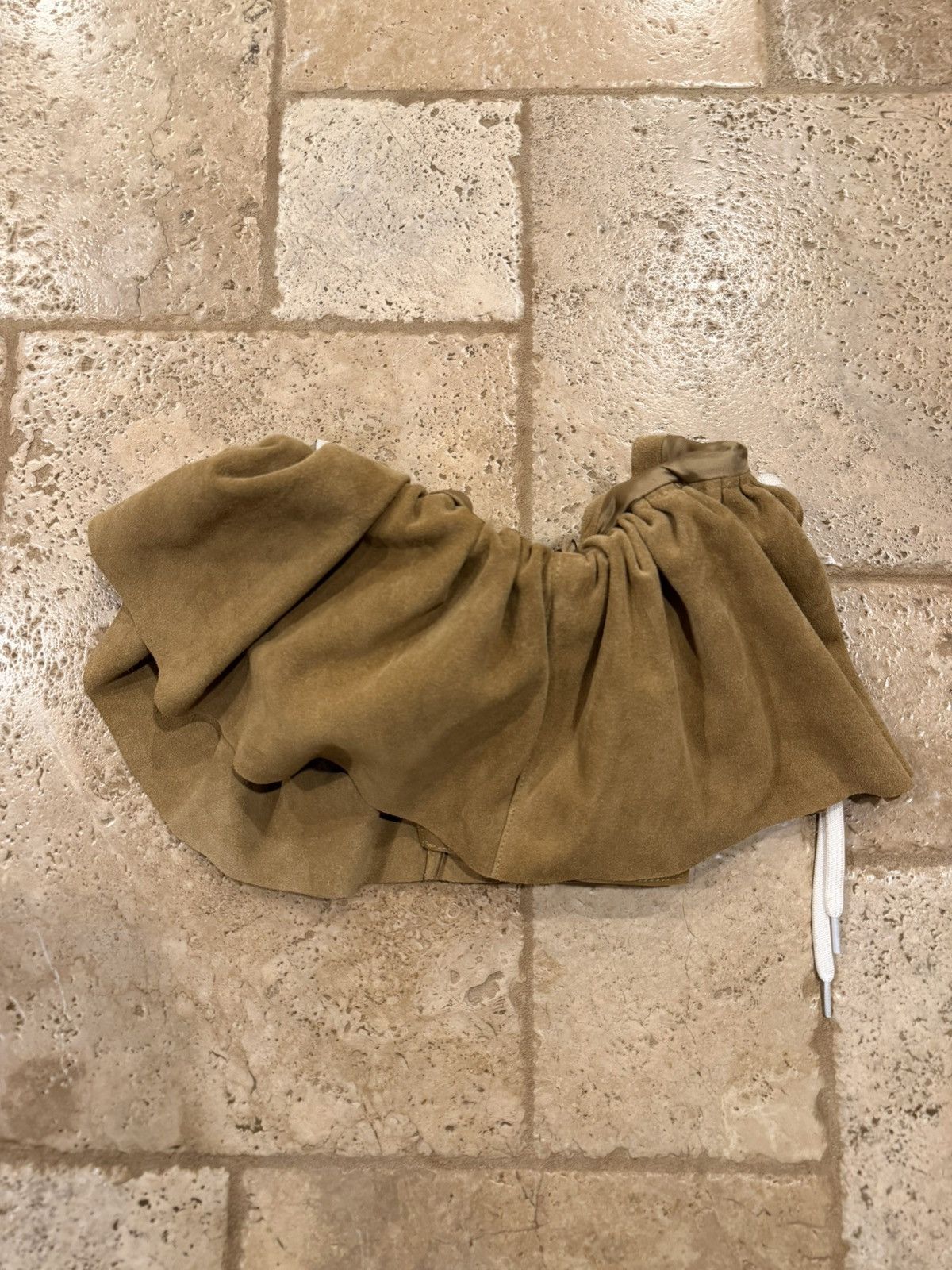 Miu Miu Miu Miu Suede Calf Leather Camel Mini Skirt Size 26" / US 2 / IT 38 - 4 Thumbnail
