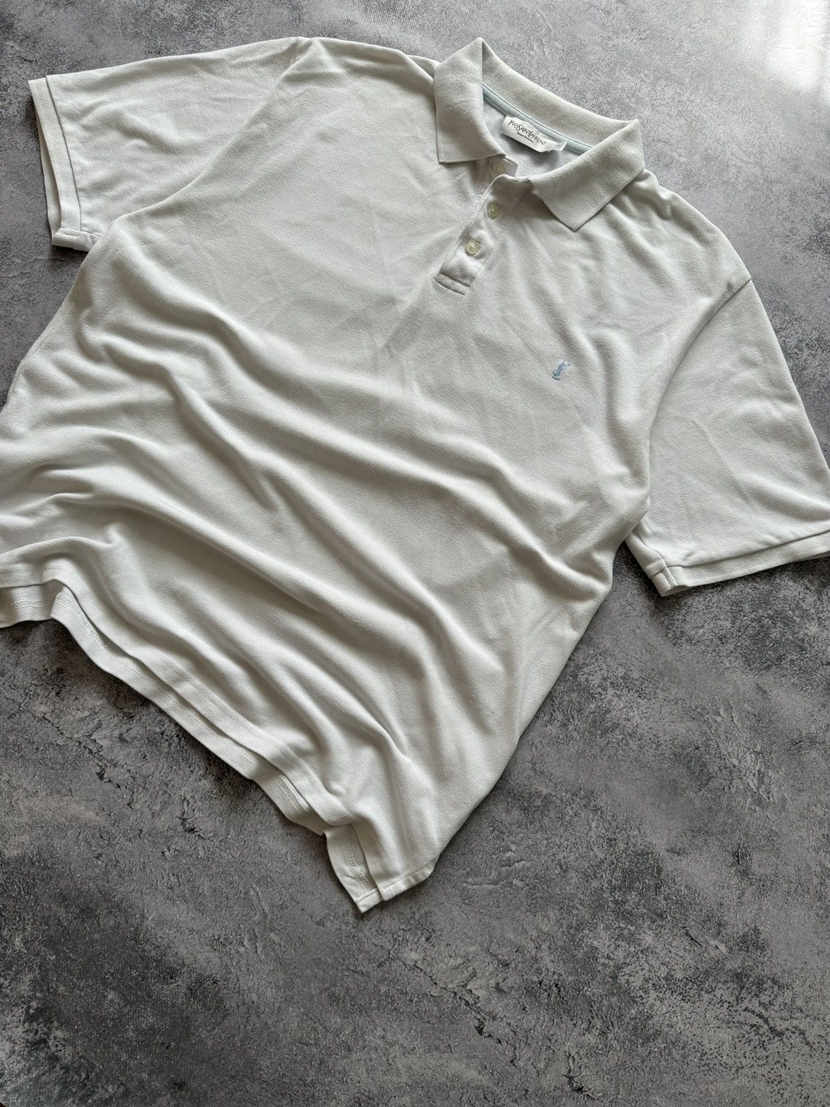 Vintage × Yves Saint Laurent Vintage Yves Saint Laurent White Polo T-Shirt size XL Size US XL / EU 56 / 4 - 2 Thumbnail