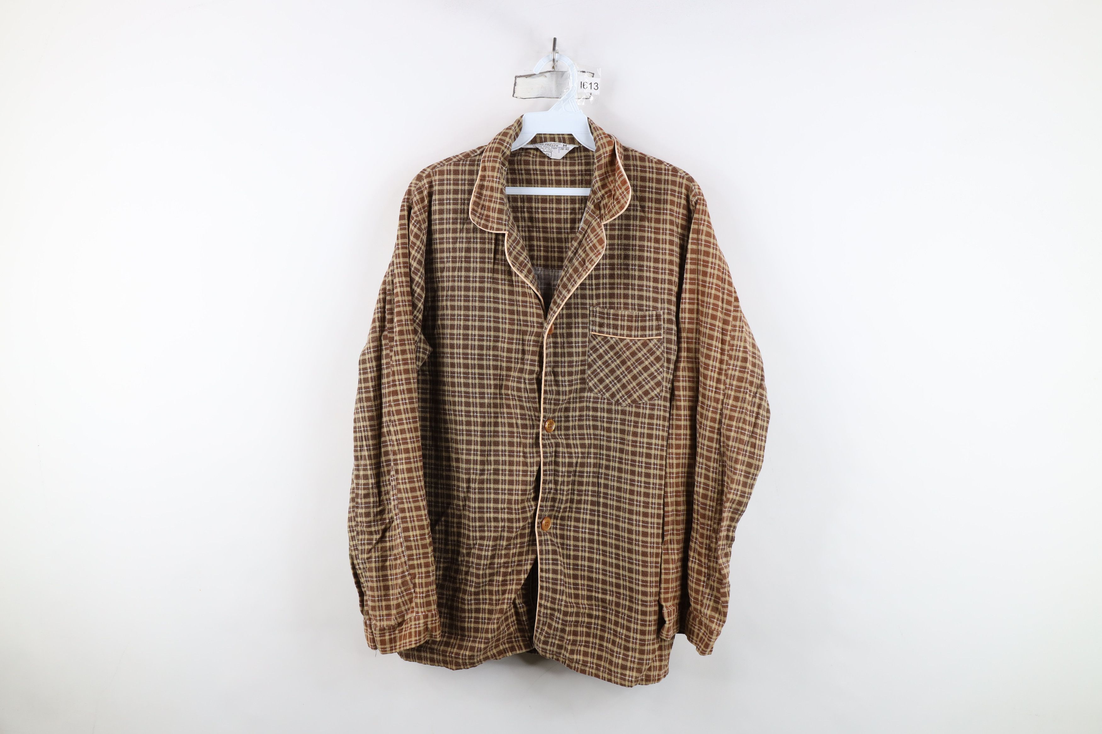 Vintage Vintage 70s Streetwear Button Sleep Pajamas Shirt Plaid Size US M / EU 48-50 / 2 - 1 Thumbnail