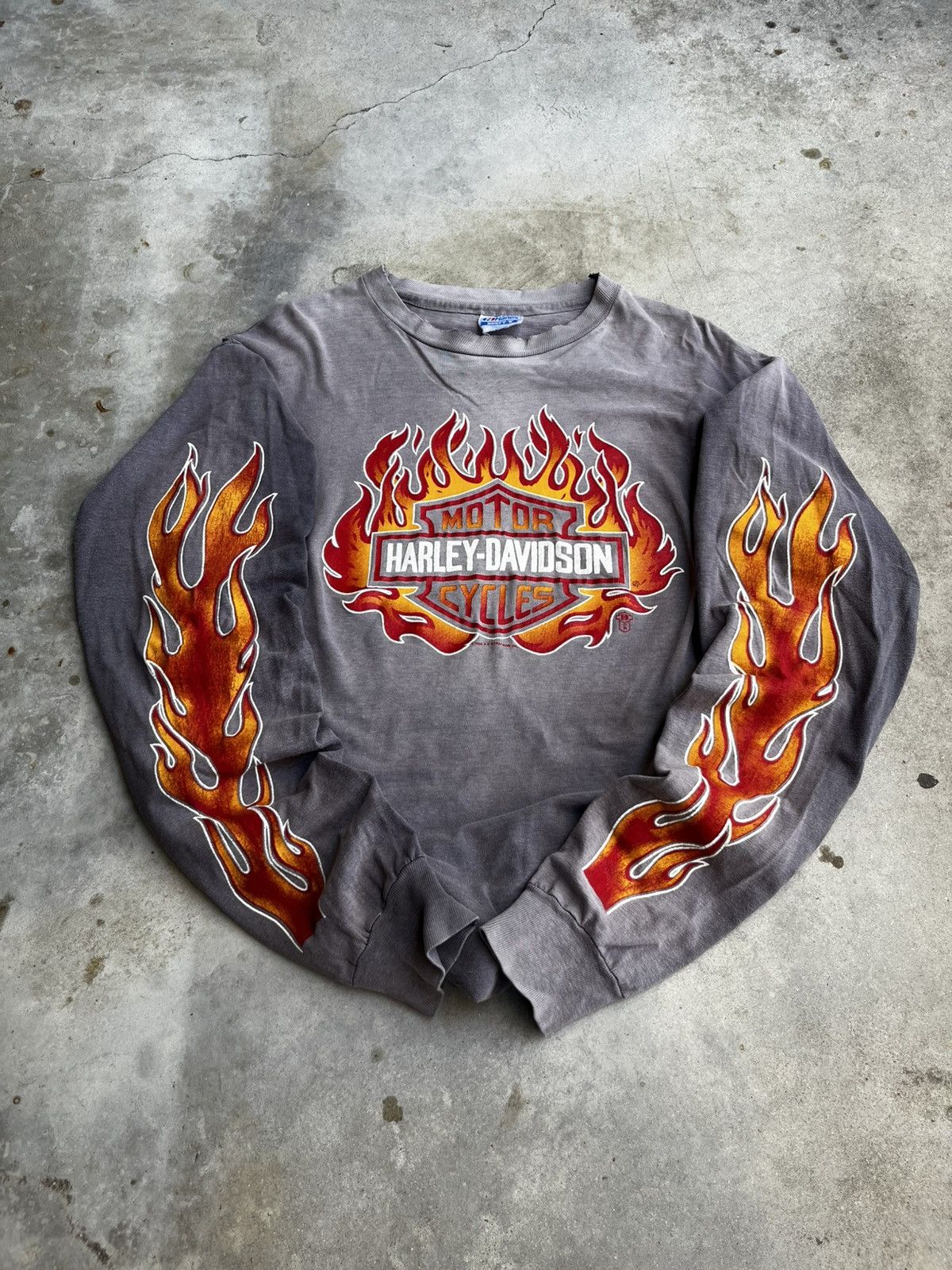 Harley Davidson Vintage RARE FADED 80s Harley Davidson Flame