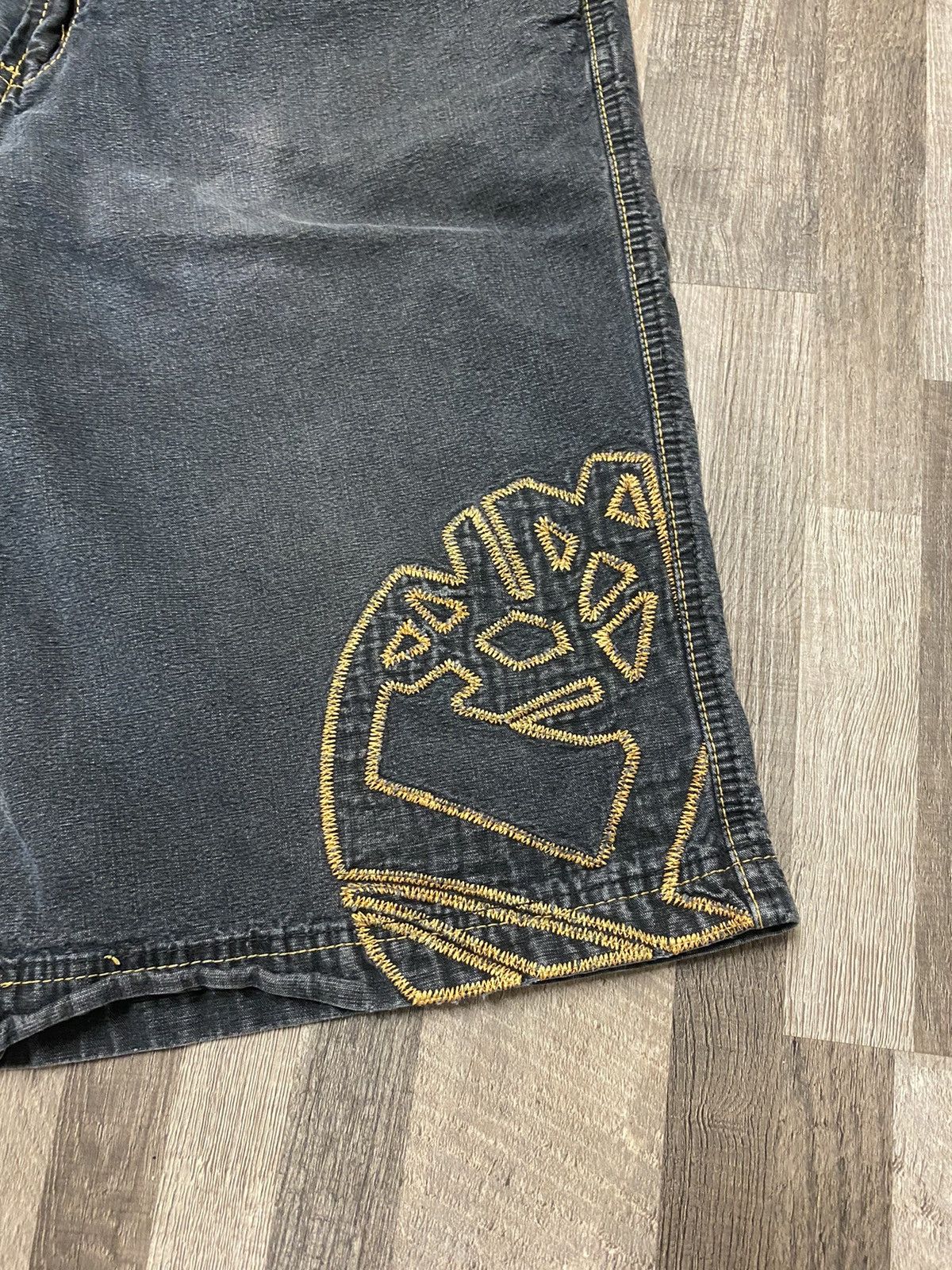 Timberland Baggy Embroidered Logo Denim Jean Shorts y2k