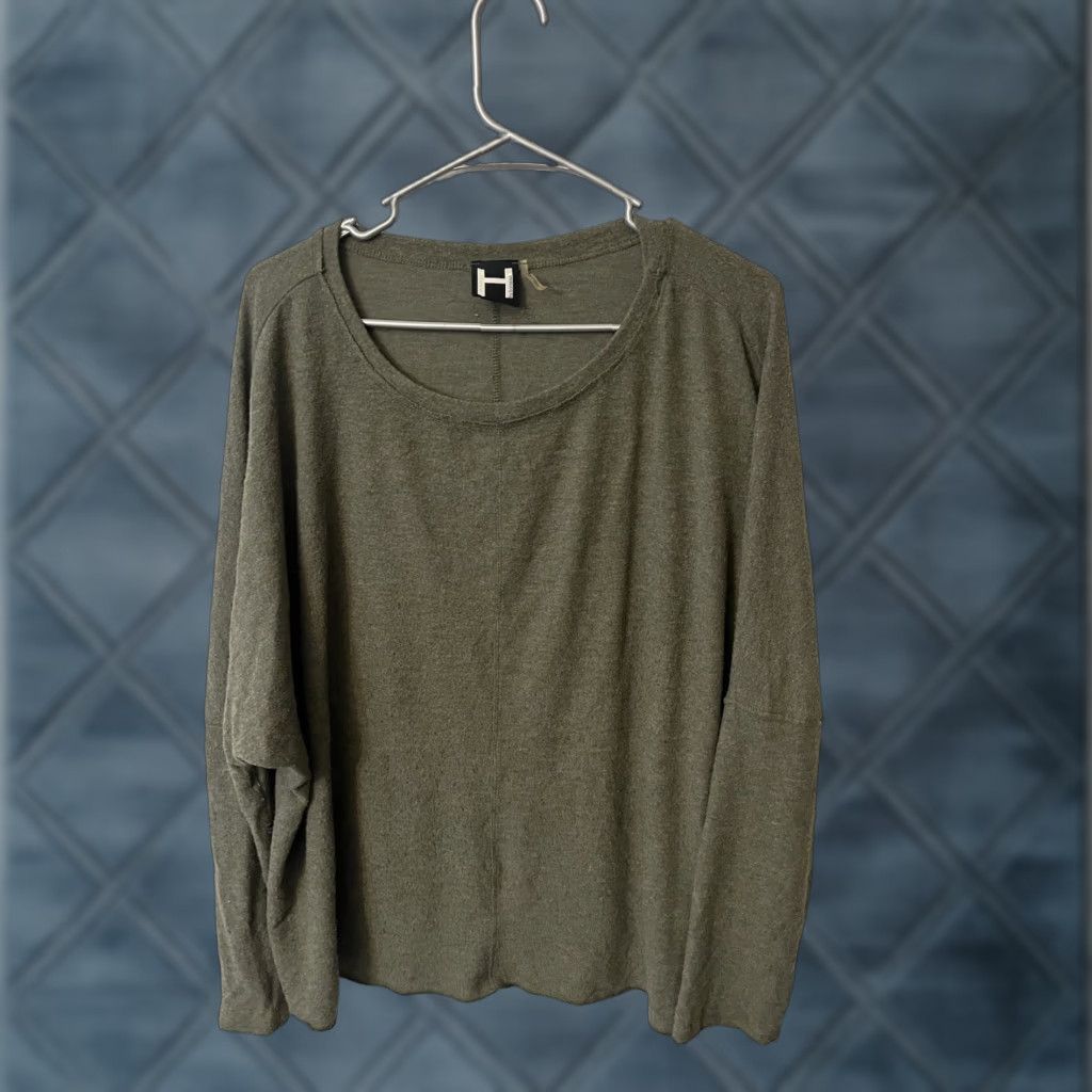 Vintage H By Bordeaux Shirt Large Long Sleeve Green Lightweight Womens Size L / US 10 / IT 46 - 1 Thumbnail