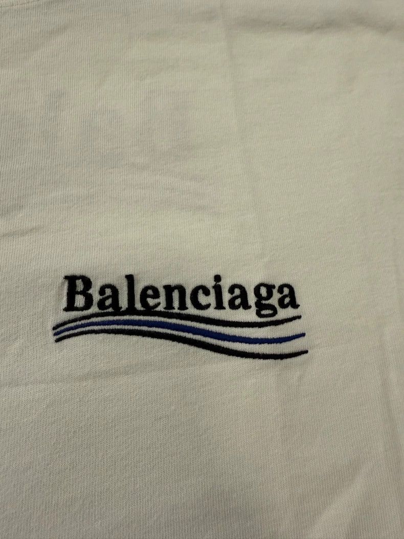 Balenciaga Balenciaga White and Blue Embroidered Coke Short Sleeve Size US XS / EU 42 / 0 - 3 Thumbnail