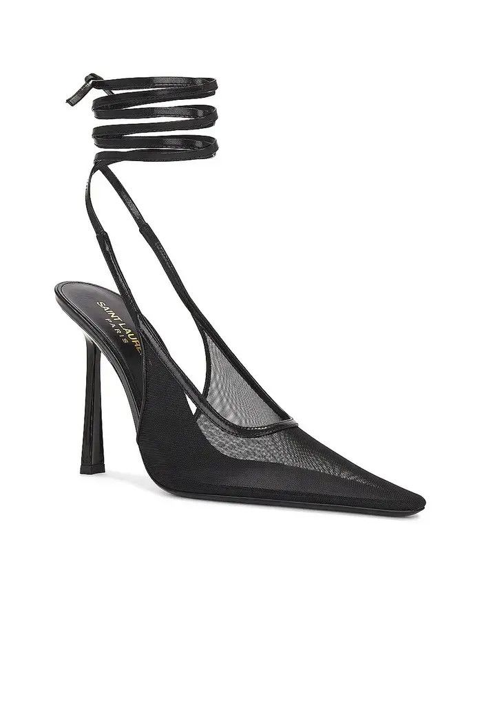 Saint Laurent Paris oc11z1225 776291 OXALIS Slingback Pumps in Mesh in Black Size US 6 / IT 36 - 6 Thumbnail
