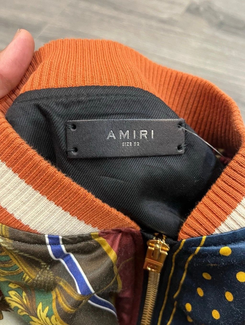 Amiri AMIRI scarf satin patchwork printed bomber jacket Size US L / EU 52-54 / 3 - 4 Thumbnail