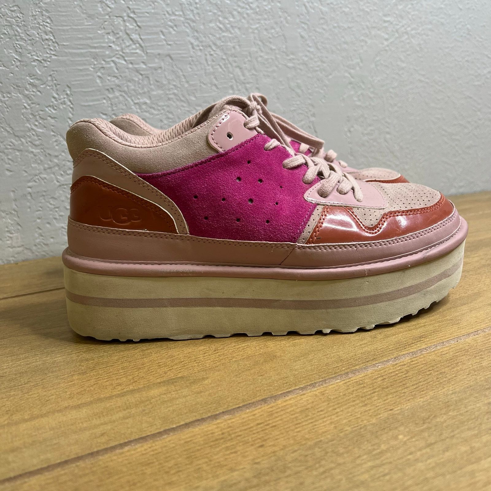 Ugg UGG Platform Sneakers Pink Suede Leather Chunky Womens Sz 9 Size US 9 / IT 39 - 1 Thumbnail