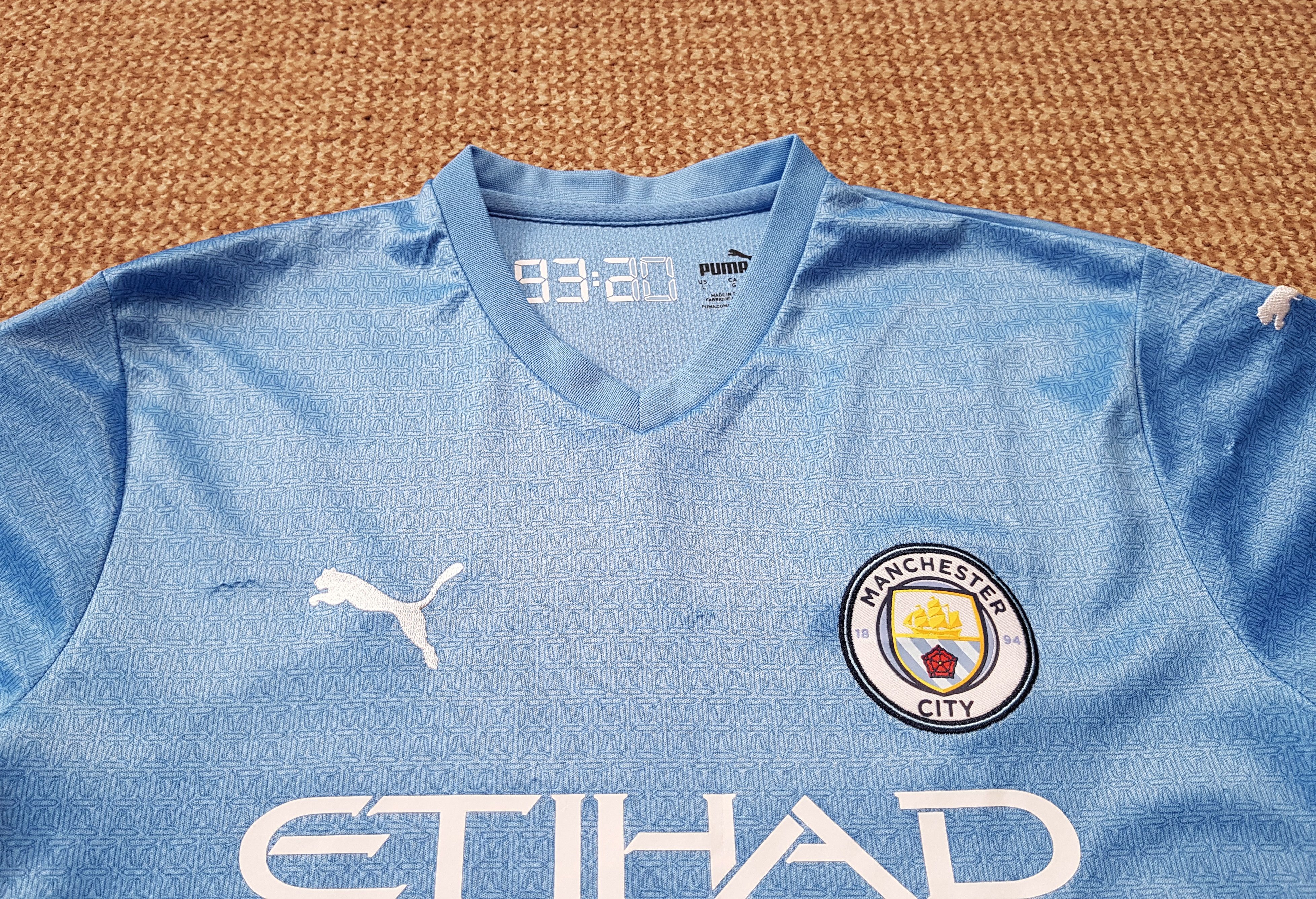 Puma Manchester City Puma 2021-22 Home Football Soccer Jersey Size US L / EU 52-54 / 3 - 5 Thumbnail