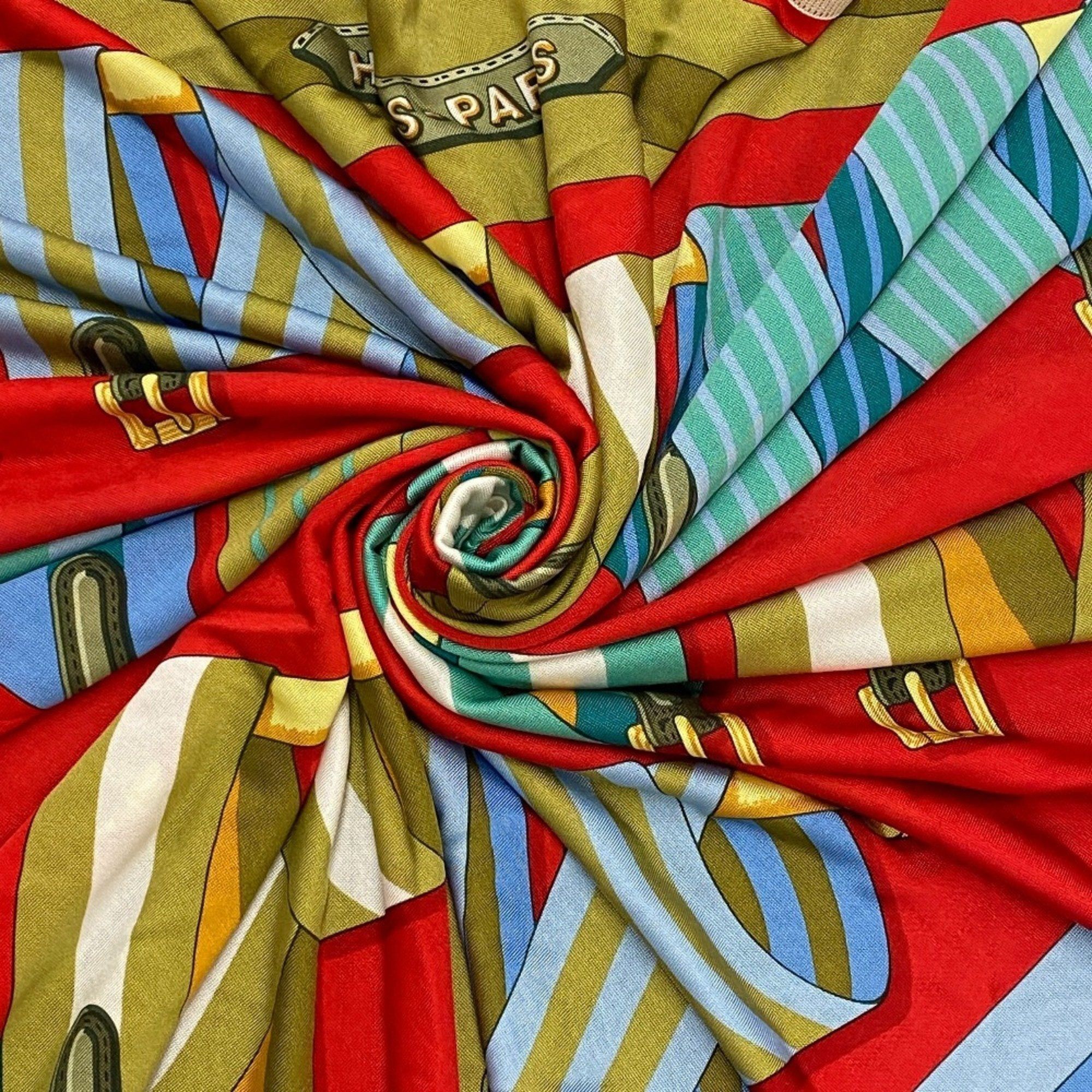image of Hermes Triangle Jean Muffler/scarf Red Ladies, Women's