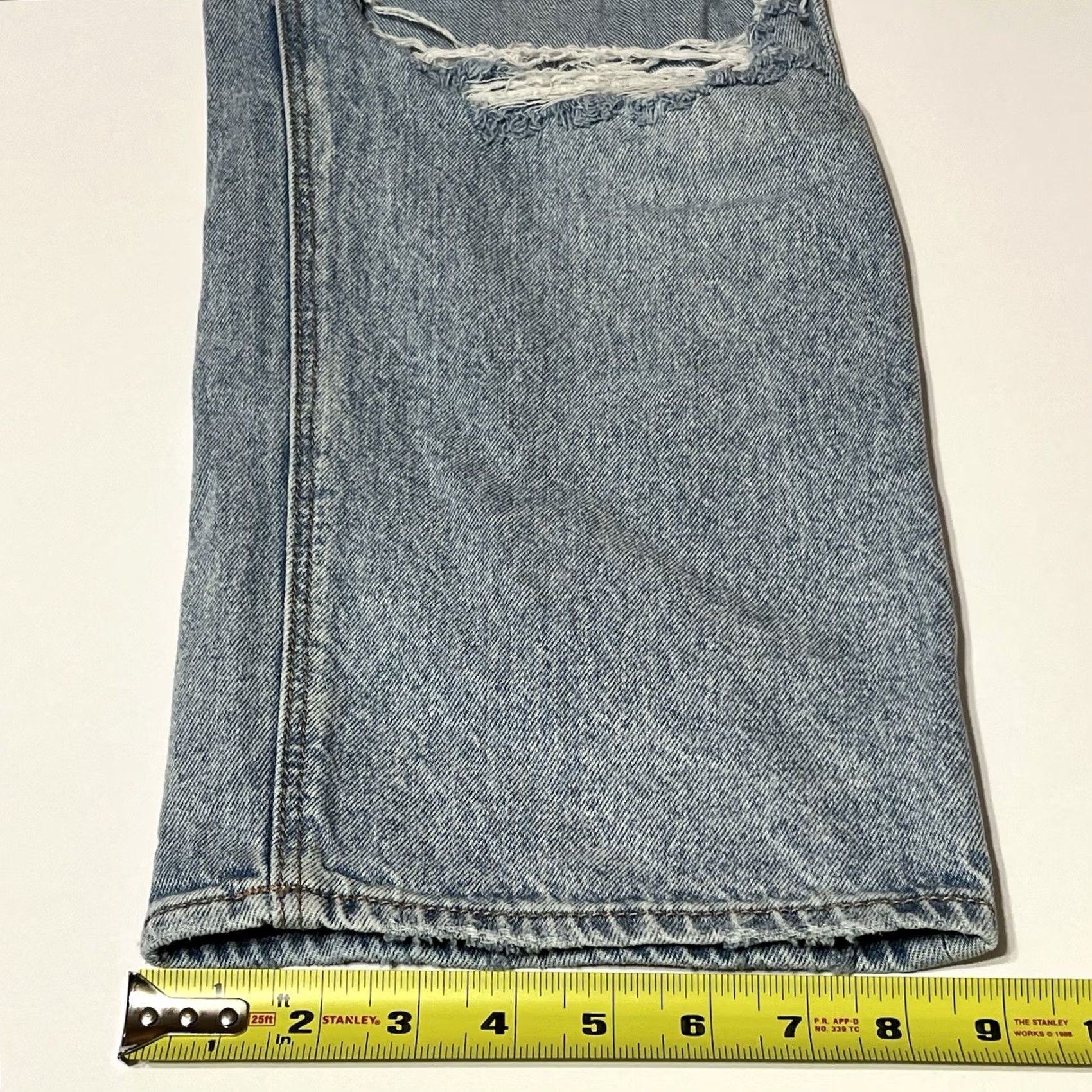 American Eagle Outfitters American Eagle Outfitters Jeans Womens 2 XShort (27x24.5) Blue Wide-Leg Stovepipe Distressed 90s Grunge Hipster Denim Size 26" / US 2 / IT 38 - 7 Thumbnail