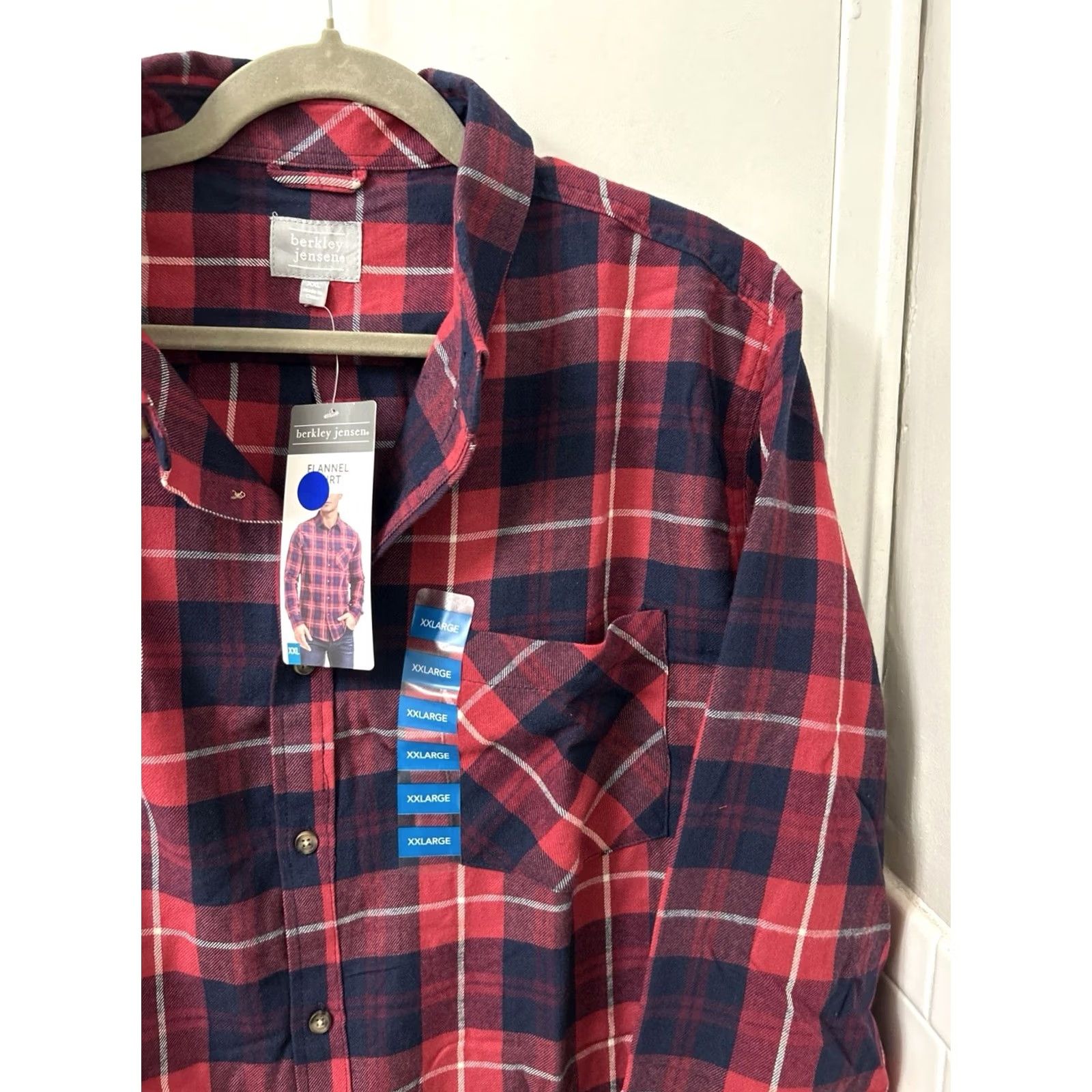 Vintage VINTAGE Berkley Jensen Shirt Mens 2XL Red Plaid Button-Down Long Sleeve NWT Size US XXL / EU 58 / 5 - 4 Thumbnail