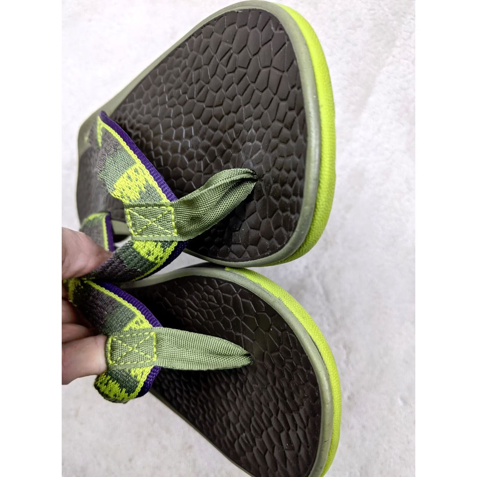 Chaco Chaco Womens Sandal 9 Gray Flip Flop Rubber Thong Geometric Pattern Shoes Size US 9 / IT 39 - 3 Thumbnail