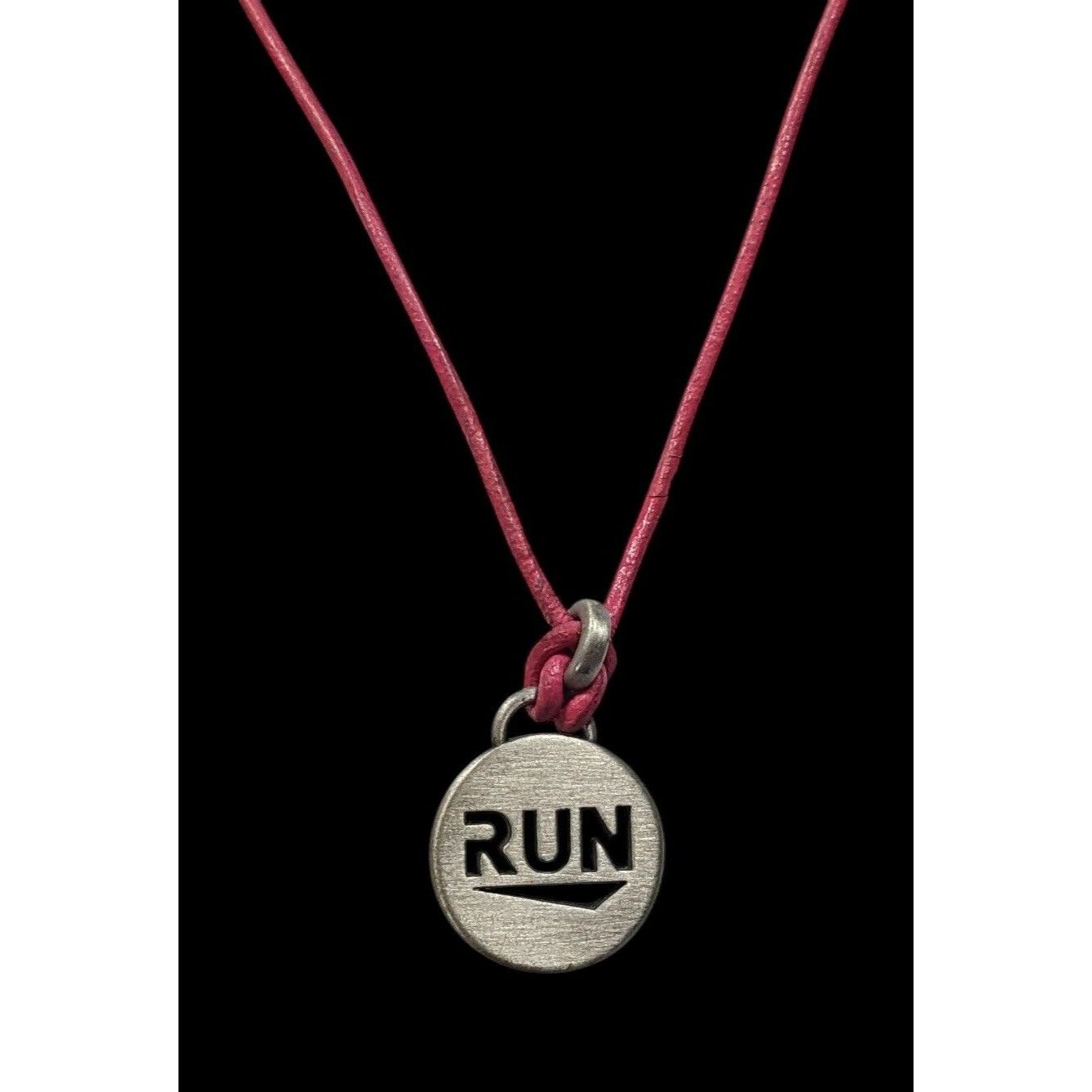 Other Athlete Inspired "Run" Necklace With Pink Leather Cord Size ONE SIZE - 2 Thumbnail
