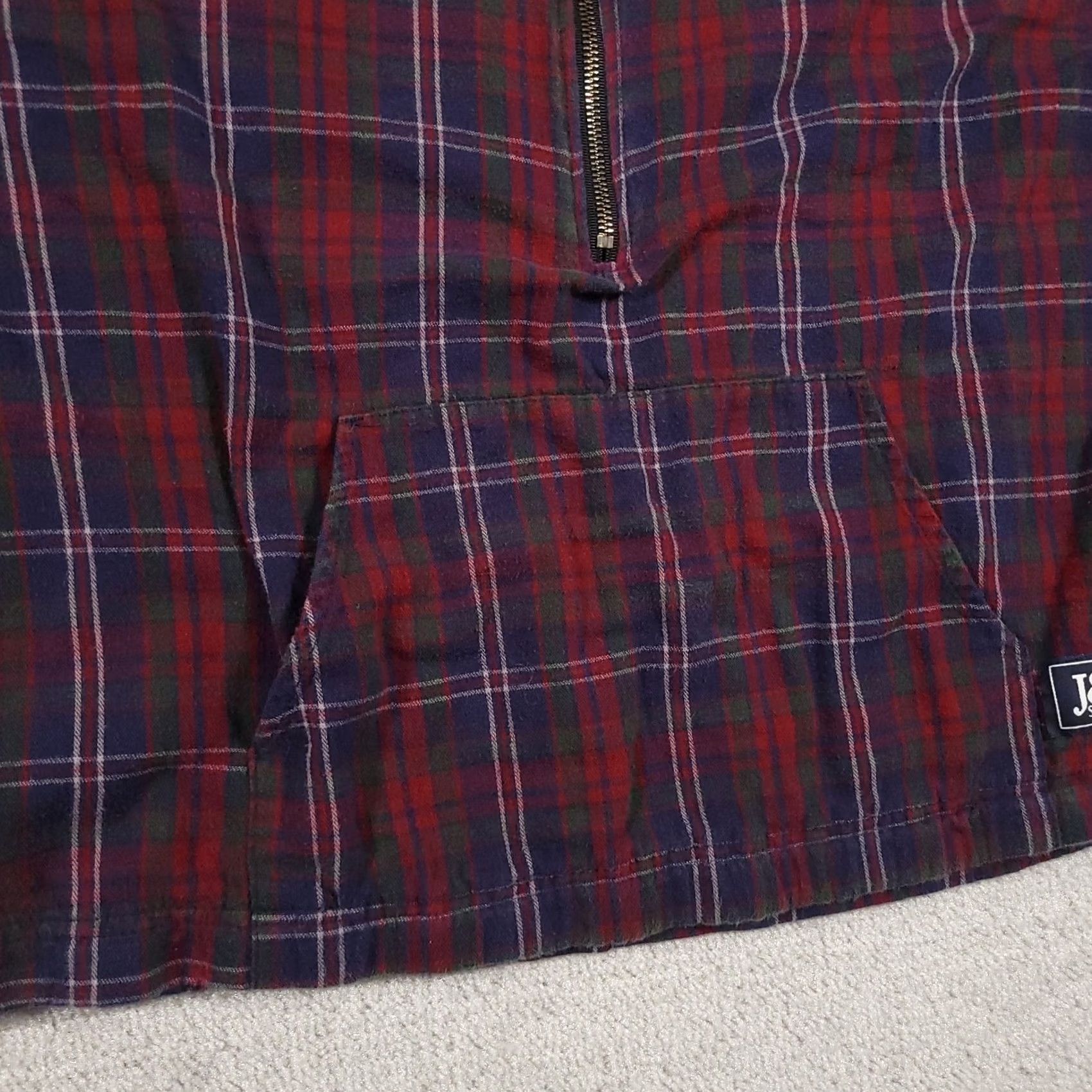 Salem Sportswear VINTAGE J&M Sportswear Jacket XL Mens Fleece 1/2 Zip Lincoln Trail Plaid Red USA 90s Hiking Winter Fall Spring Size US XL / EU 56 / 4 - 6 Thumbnail