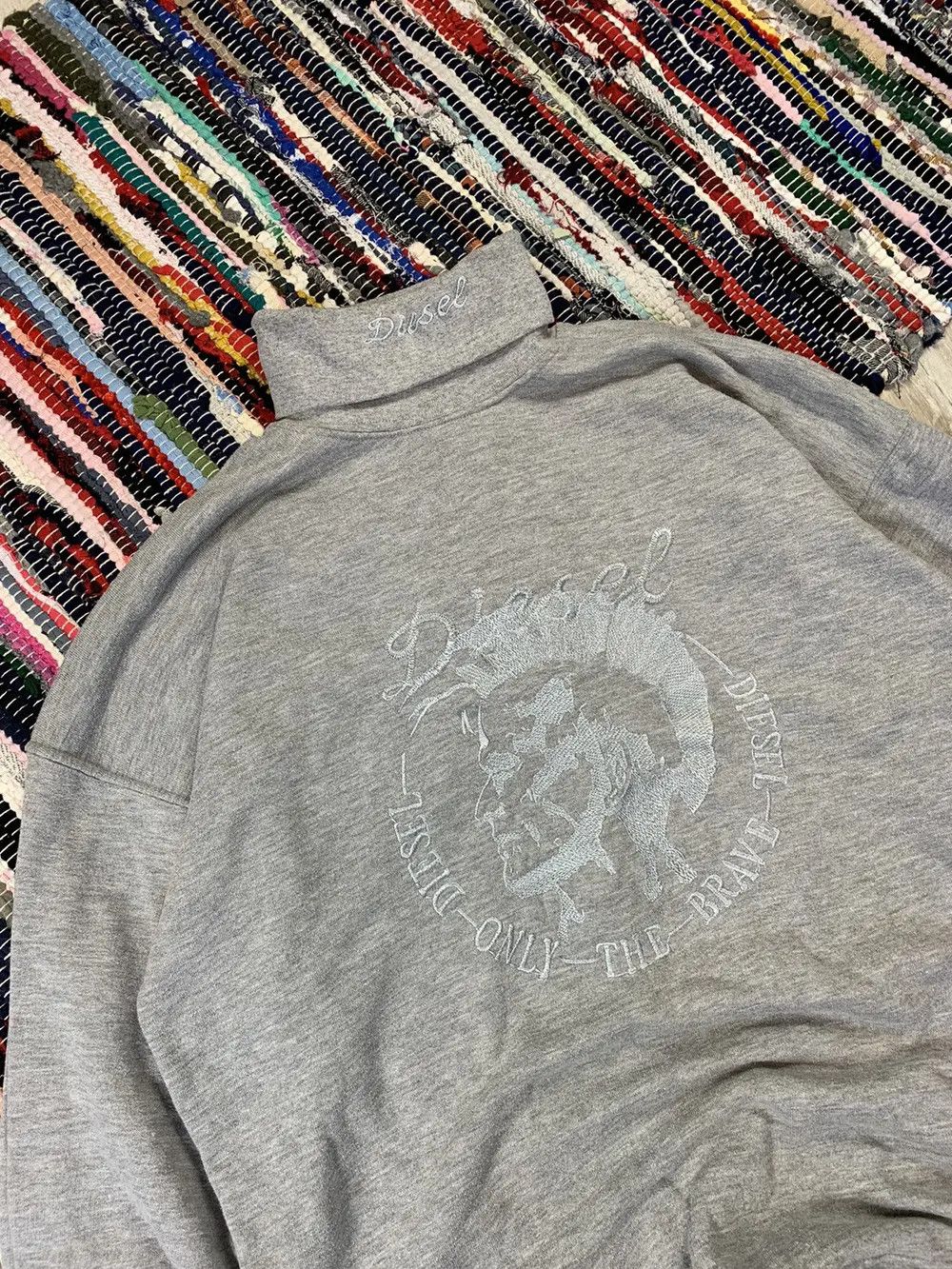 Diesel × Vintage Diesel Embroidered Turtleneck Sweatshirt Big Logo Size US L / EU 52-54 / 3 - 1 Thumbnail