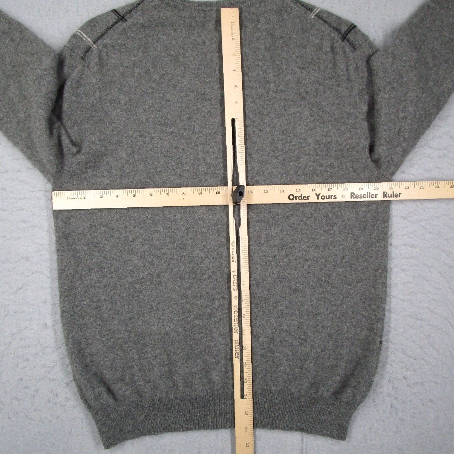 Vintage Northern Isles Mens Cashmere Sweater Large Gray Windowpane Plaid Crewneck 2-Ply Size US L / EU 52-54 / 3 - 5 Thumbnail