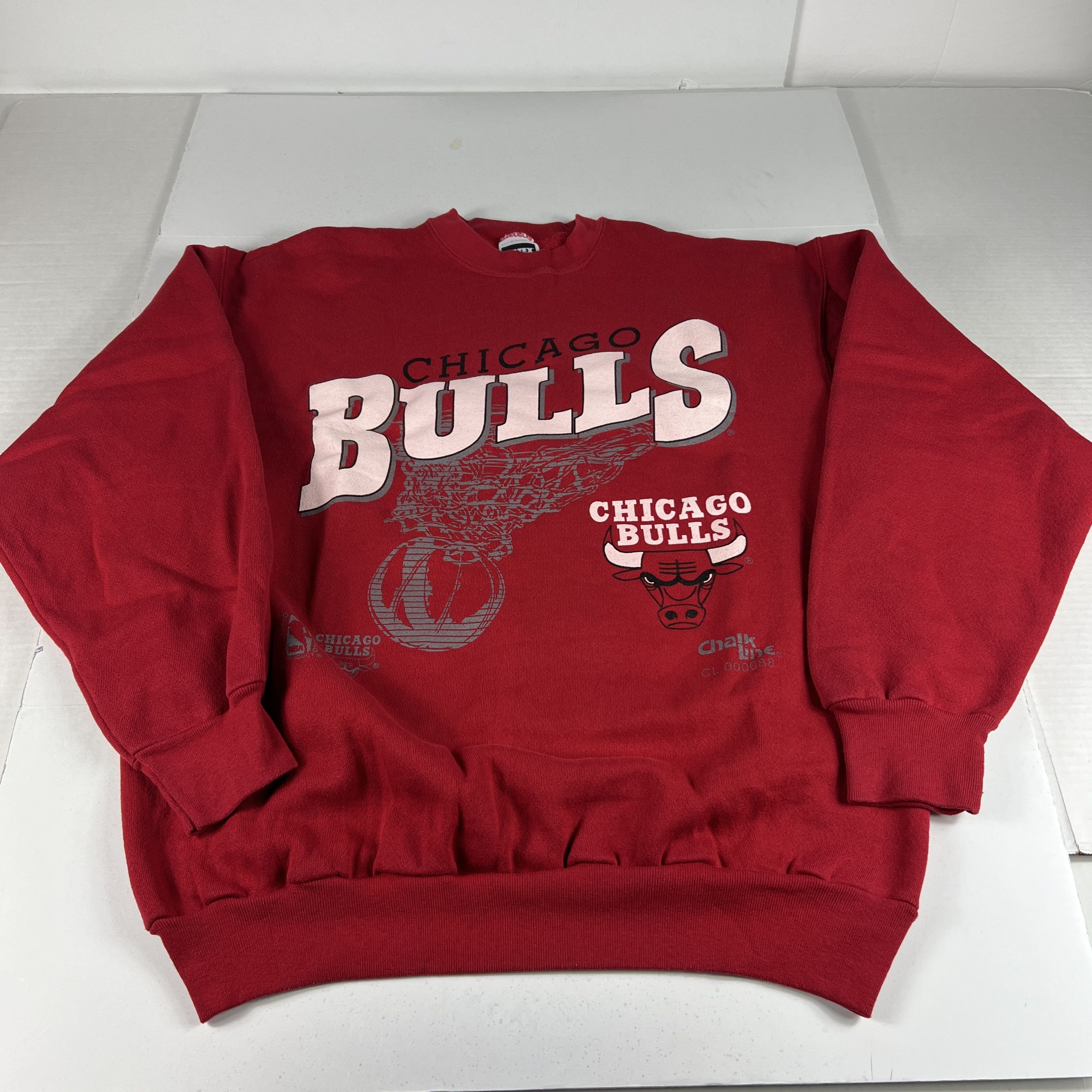 NBA × Tultex × Vintage VTG 90s Chicago Bulls Basketball Sweatshirt Faded Crewneck Size US XL / EU 56 / 4 - 1 Thumbnail