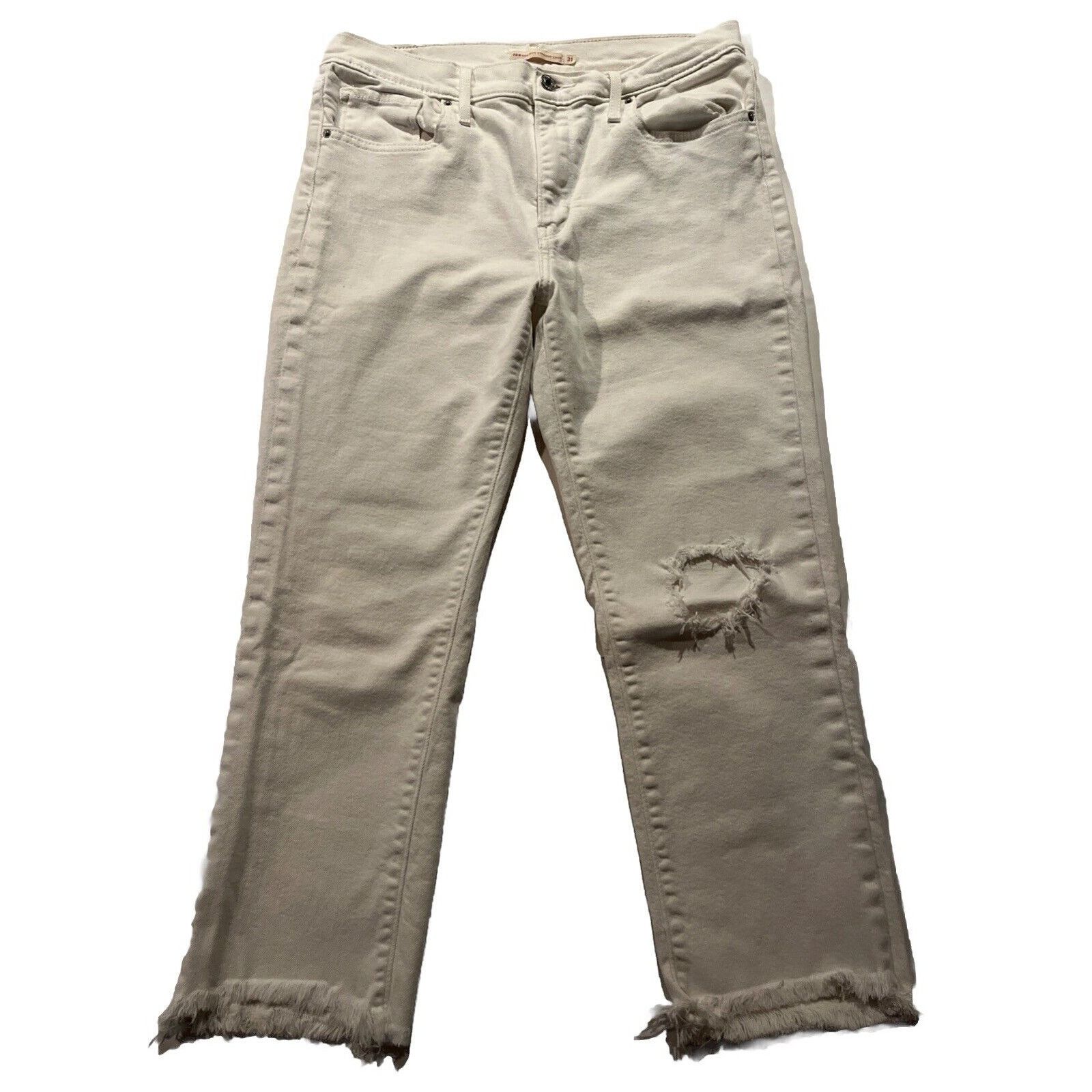 Levi's Levi’s 724 Jeans Womens 31 32x24 High Straight Raw Hem White Size 31" - 1 Thumbnail