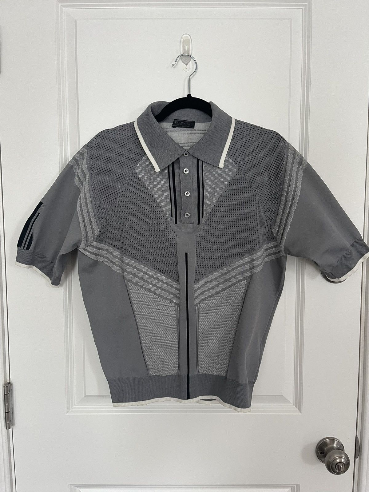 トップス 03ss Prada luna rossa gray Polo shirts Polo Luna Rossa Prada Pirelli En Laine Piquée Gris | PRADA - France