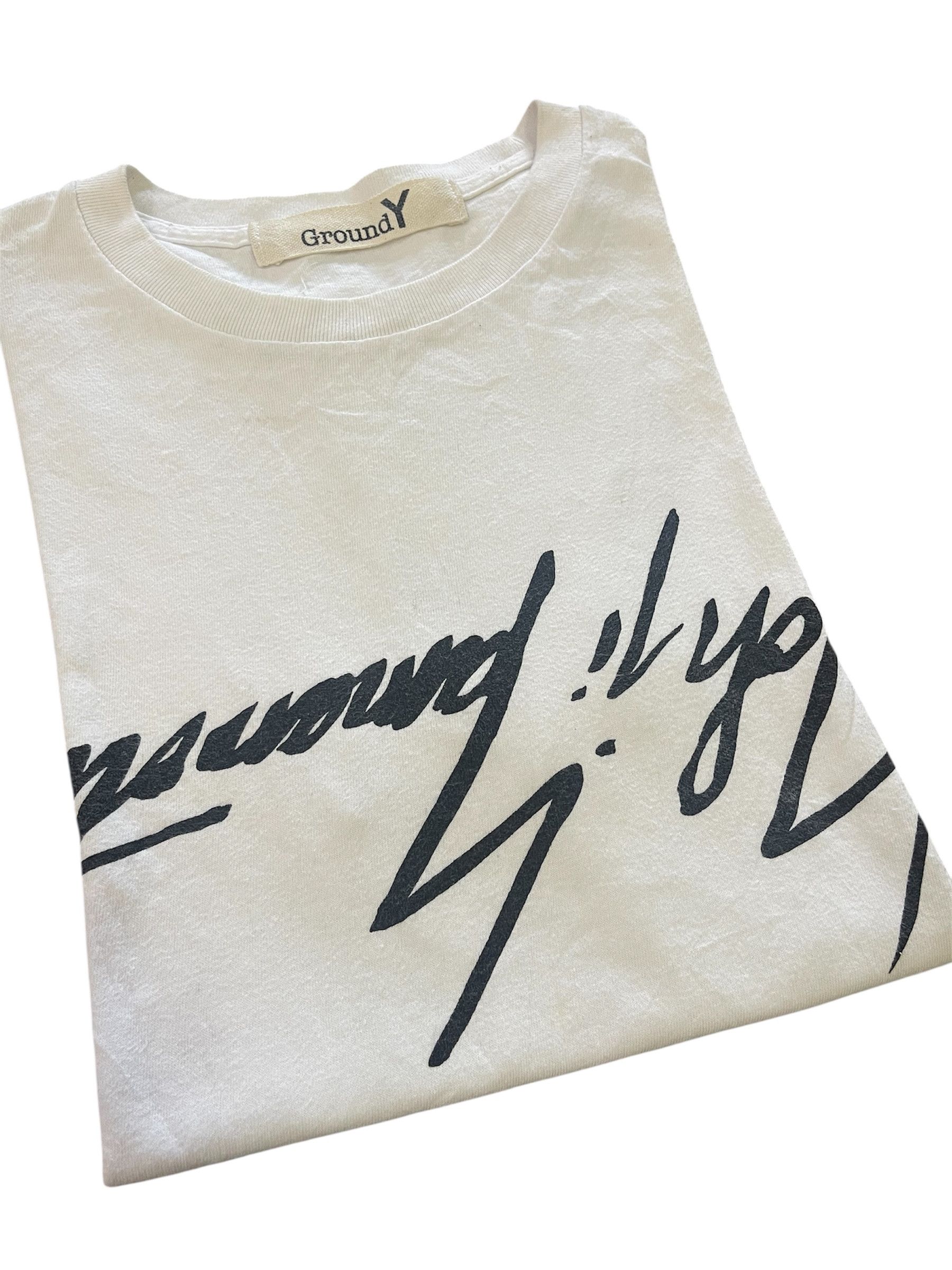 Ground Y Yohji Yamamoto Flip Wording Font White t-shirt size M Size US M / EU 48-50 / 2 - 9 Thumbnail