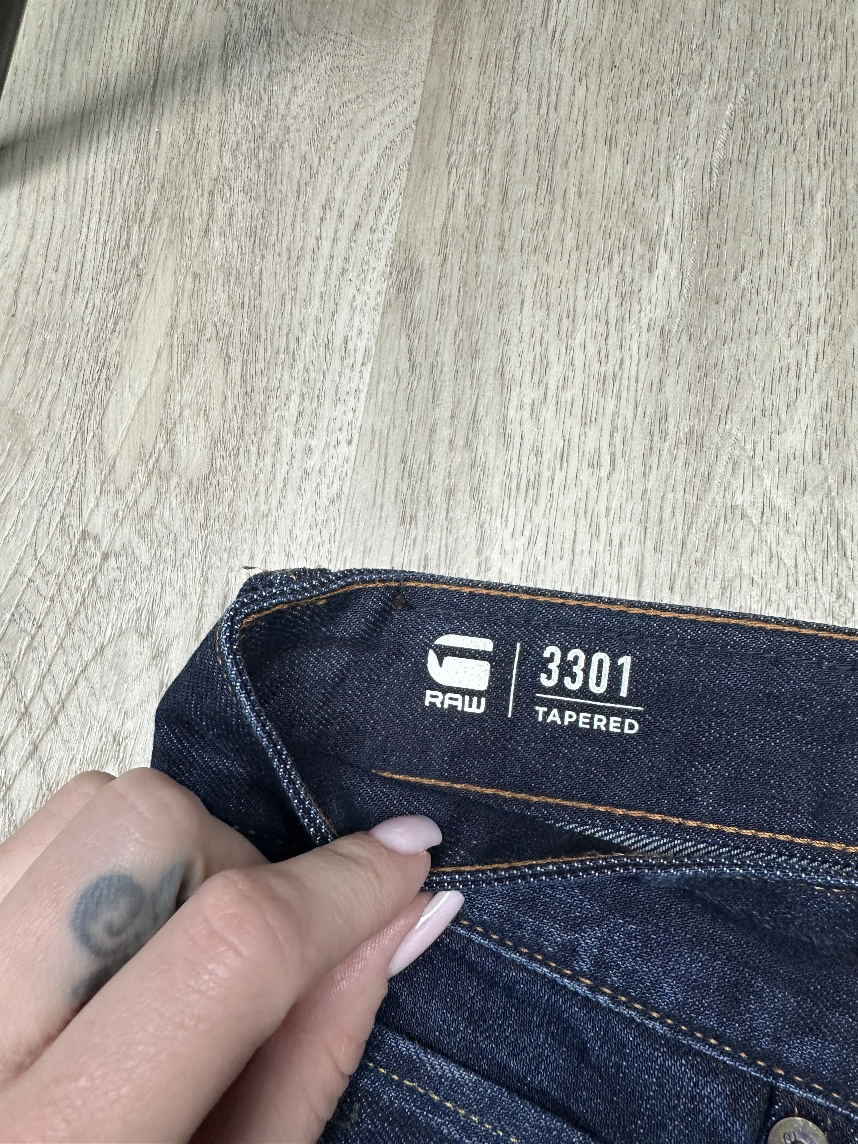 G-Star G Star Raw Mens 3301 Tapered Denim Pants Jeans Size US 31 - 3 Thumbnail