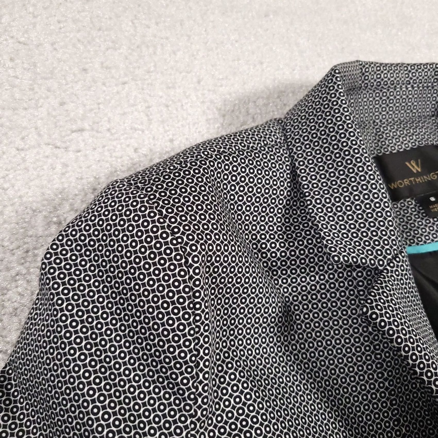Worthington Worthington Blazer Coat Women's size 8 Geometric Open Front Business Long Sleeve Blazer Coat Women 8 Multicolor Geometric 90s Classic Jacket Size M / US 6-8 / IT 42-44 - 4 Thumbnail