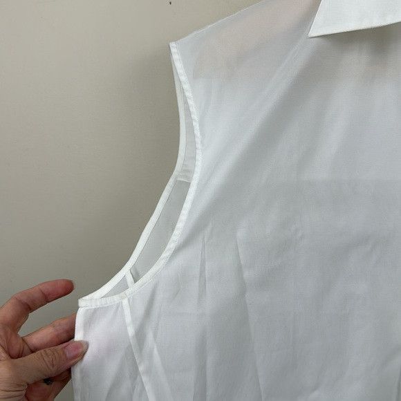 Celine CÉLINE Sleeveless button up shirt in embroidered voile Size S / US 4 / IT 40 - 9 Thumbnail