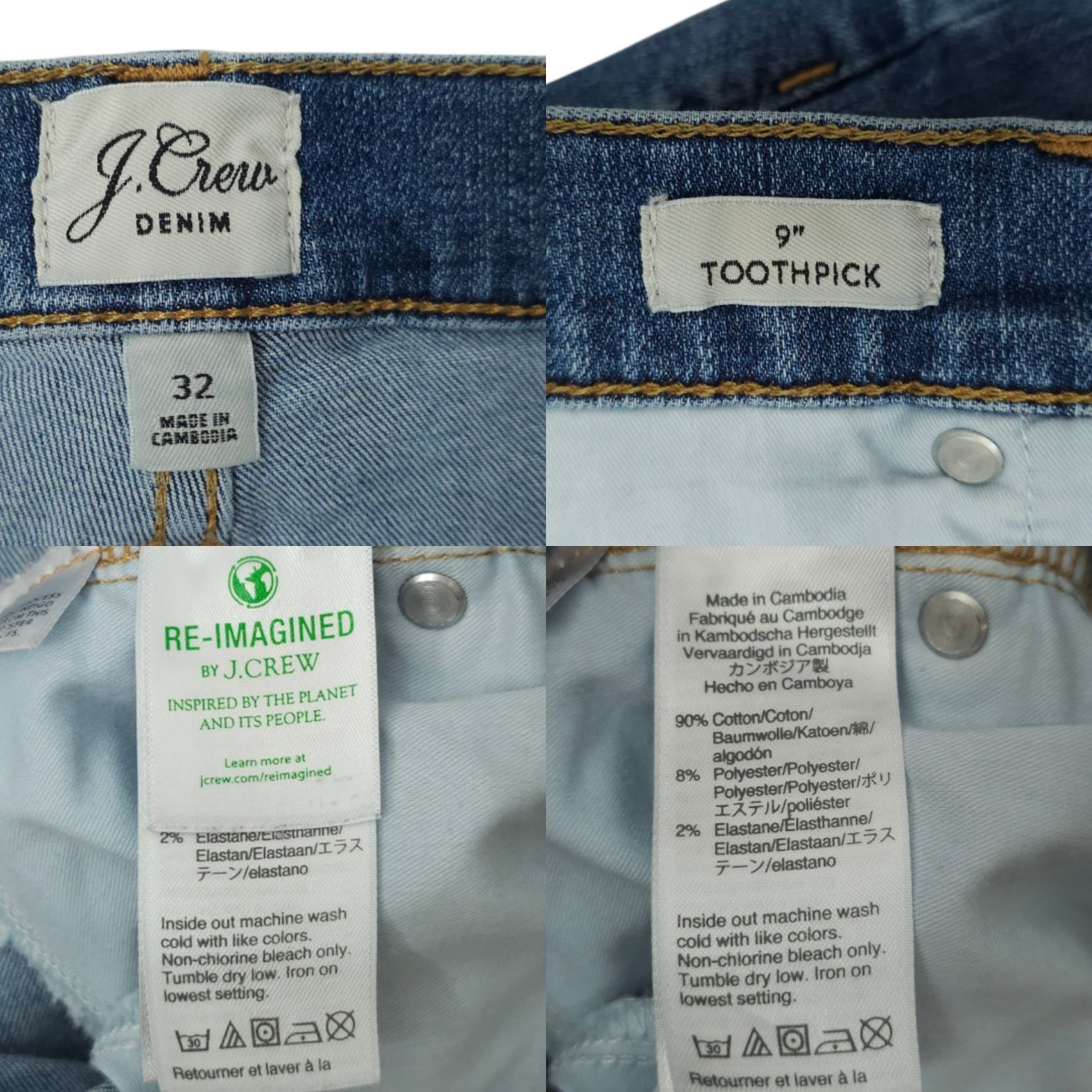 J.Crew J.Crew 9" Toothpick Jeans Womens 32 Button Front Mid Rise Size 24" / US 00 / IT 34 - 8 Thumbnail