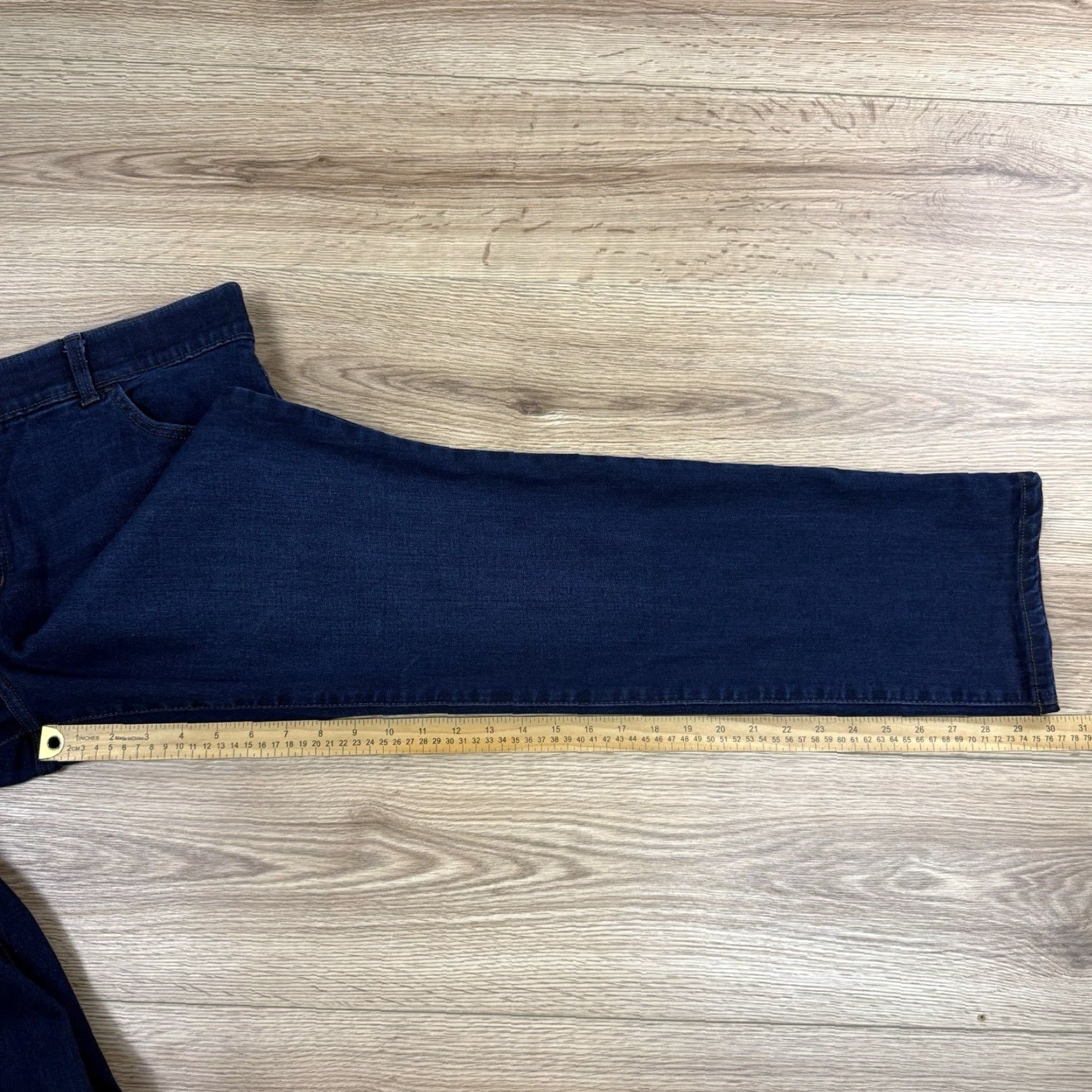 Lee Lee Jeans Womens 18W Plus Blue Flex Motion Regular Fit Straight Leg High Rise 30in Inseam Size 40" / US 18 - 7 Thumbnail