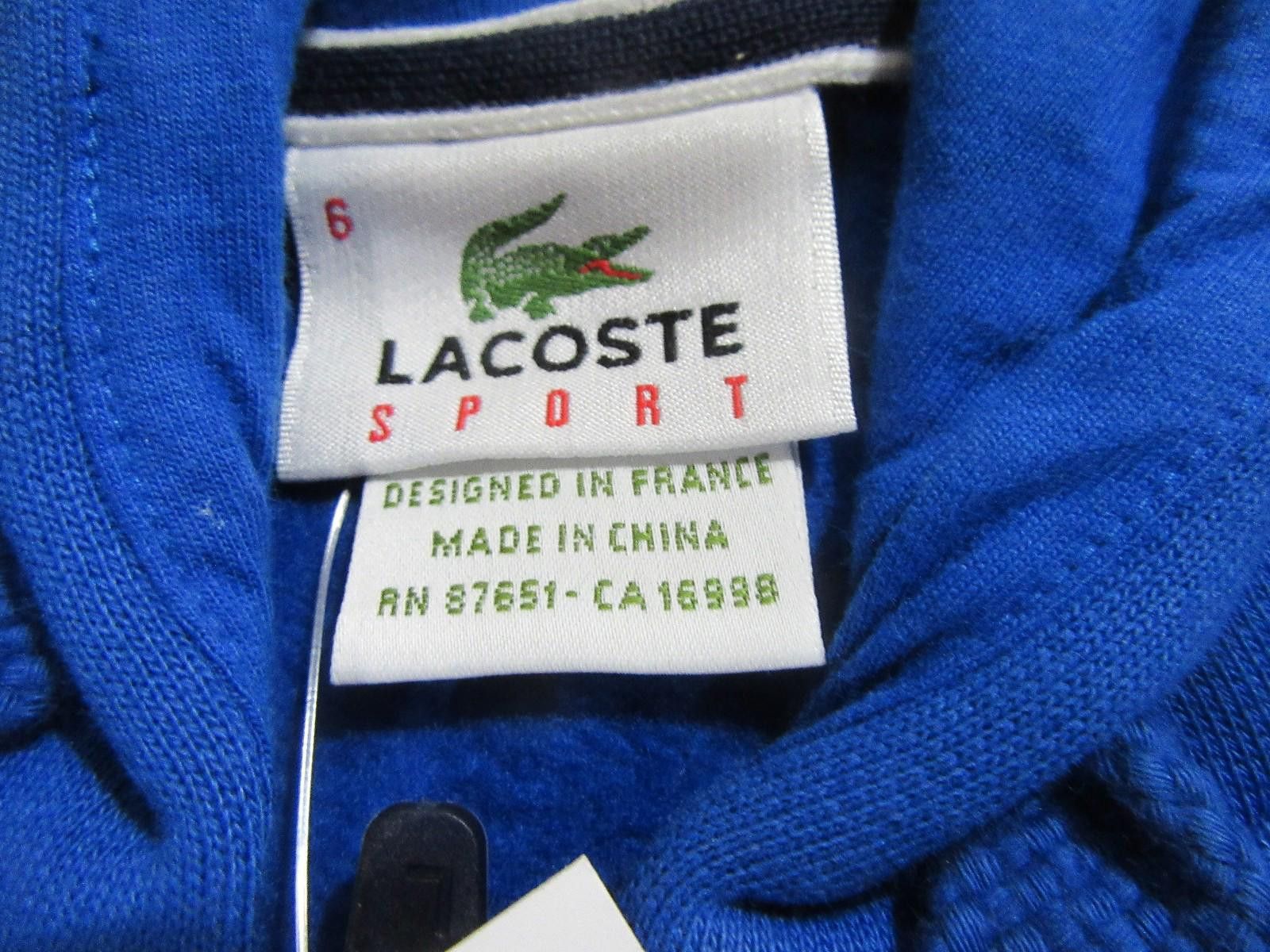Lacoste Lacoste Mens Full Zip Hoodie Blue Size 8 / XXL XX-Large NWT Size US XXL / EU 58 / 5 - 3 Thumbnail