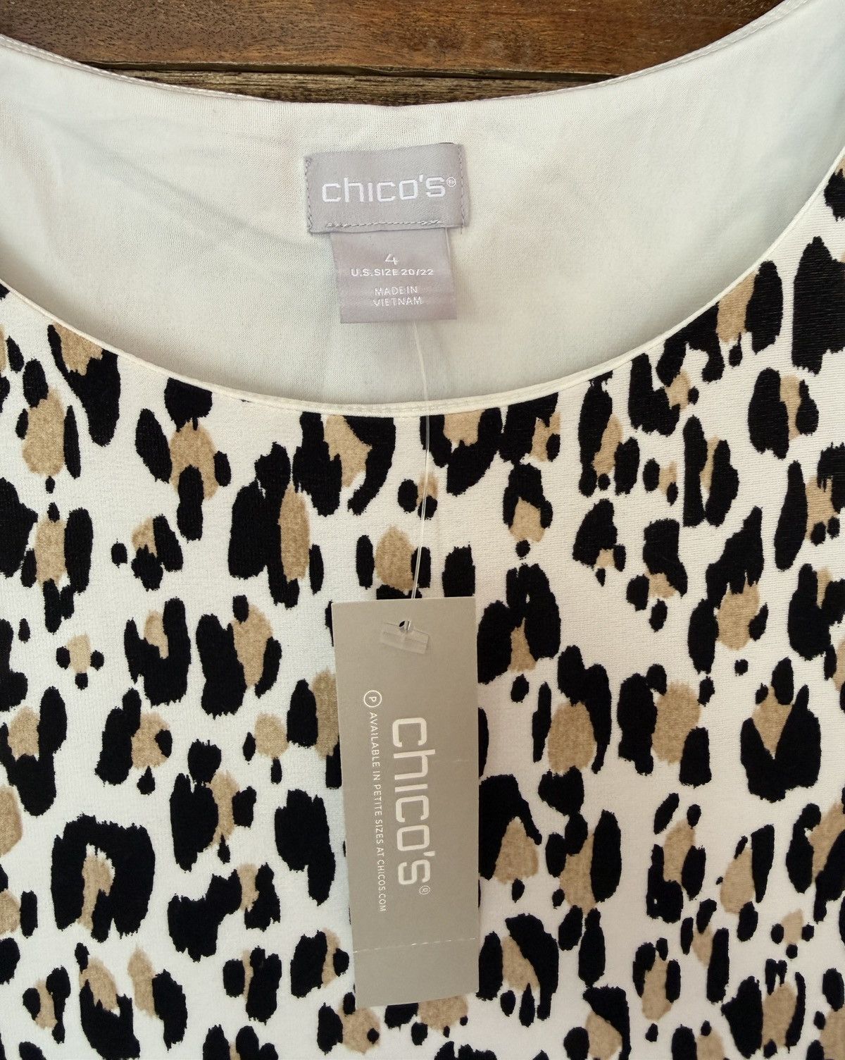Chicos Chico’s Women’s Animal Print Shift Ikat 3/4 Sleeve Dress Size 3XL / US 20-22 - 2 Thumbnail