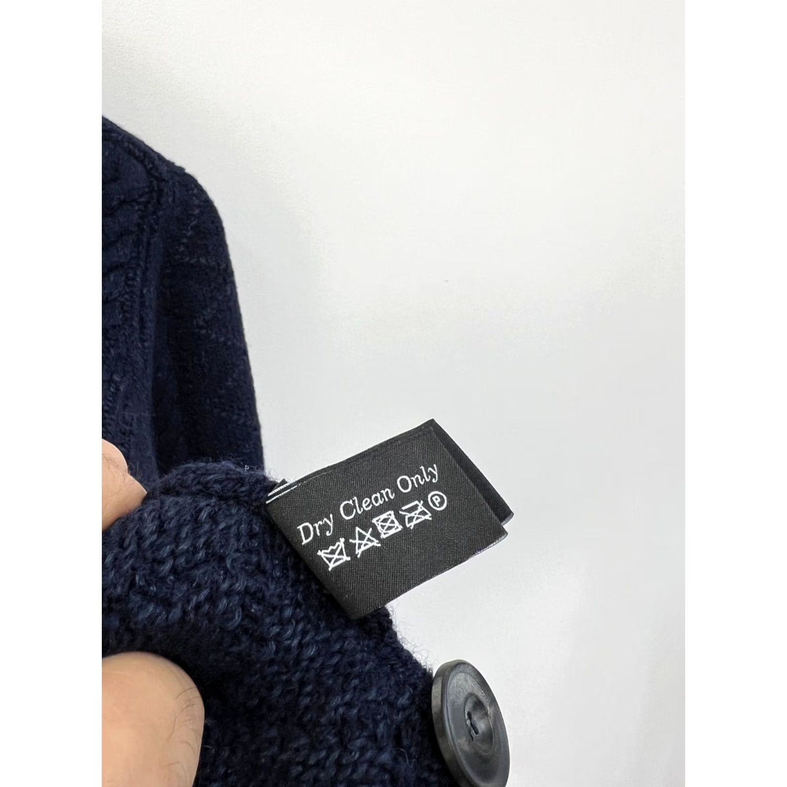 Albam Albam Navy Linen Knit Cardigan Sweater Mens S/M Wool Heavy Shawl Collar Size S/M Size US S / EU 44-46 / 1 - 7 Thumbnail