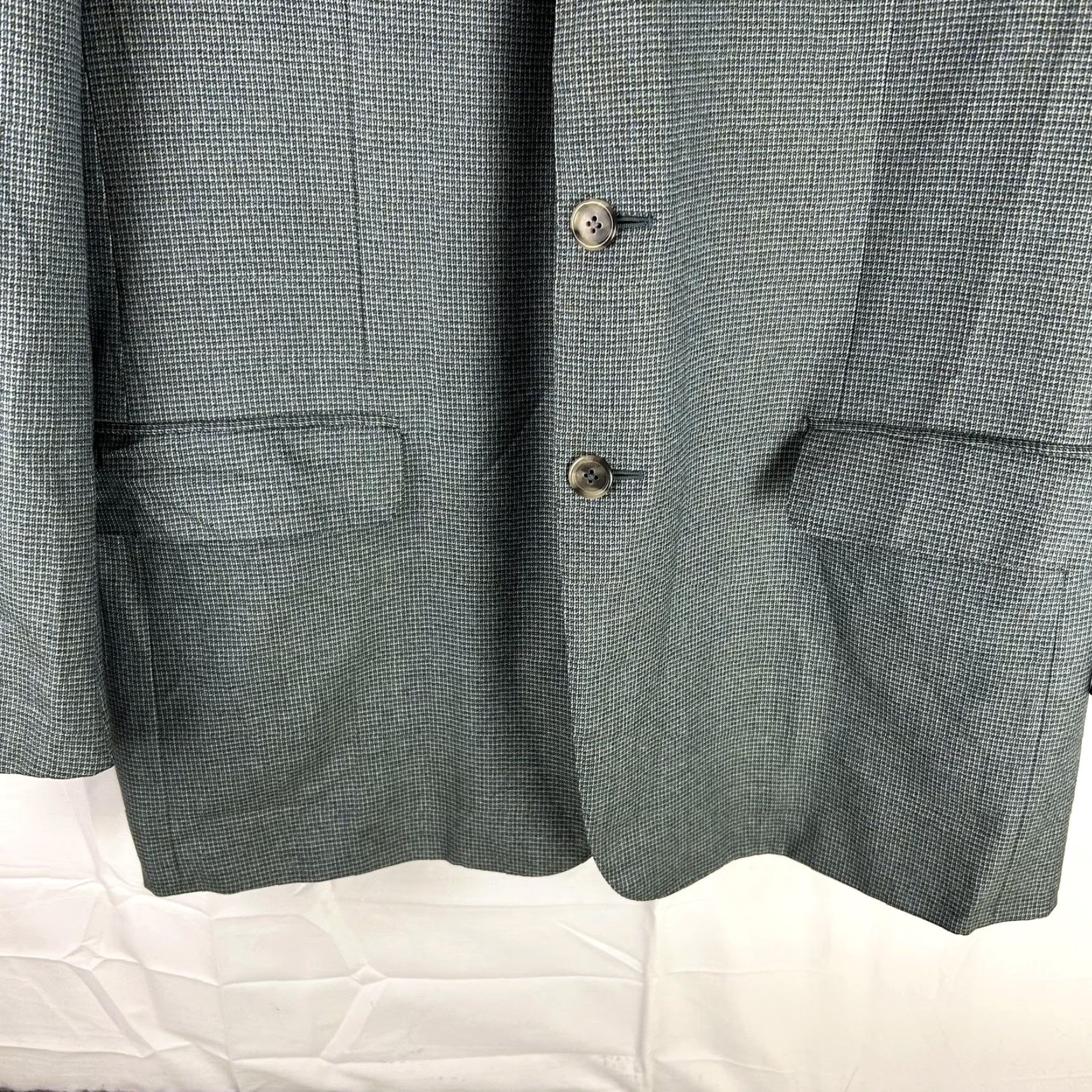 Ermenegildo Zegna Ermenegildo Zegna Sport Coat Mens 46 Blue Green Check Trofeo Wool Italy Blazer Jacket Coat Size 46R - 3 Thumbnail