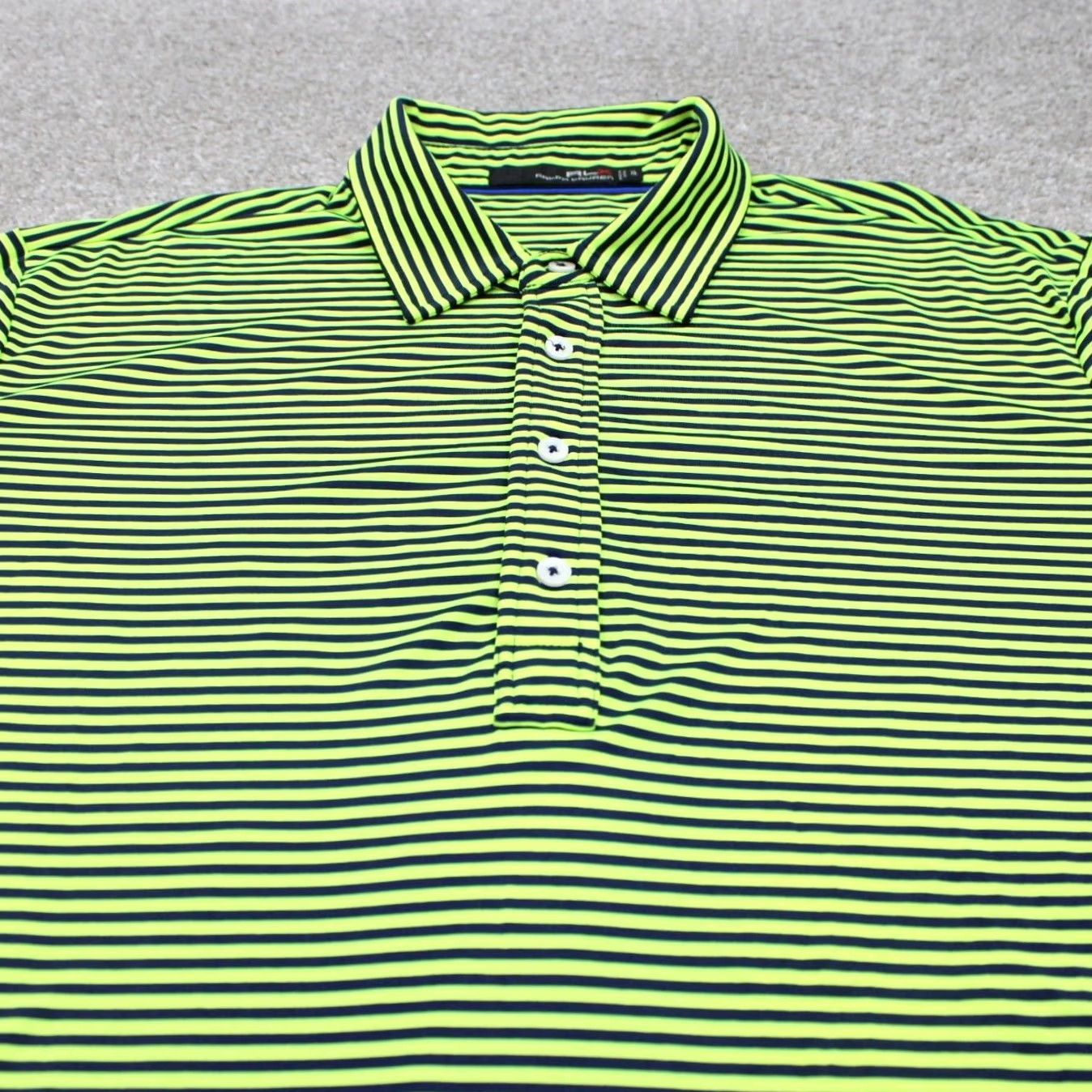 RLX Ralph Lauren RLX Ralph Lauren Polo Shirt Mens XL Green/Black Short Sleeve Polyester Blend Stretch Polo Shirt Size US XL / EU 56 / 4 - 4 Thumbnail