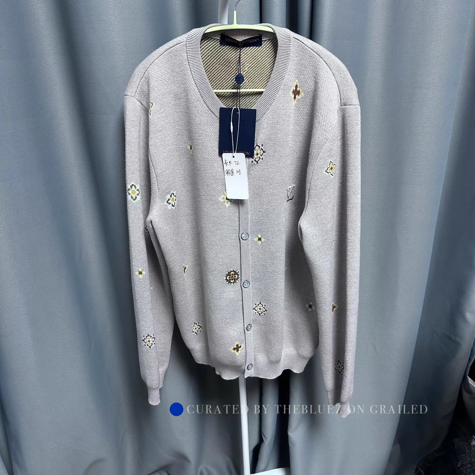 Louis Vuitton Beige Collarless Knit Jacket Size US XL / EU 56 / 4 - 1 Thumbnail